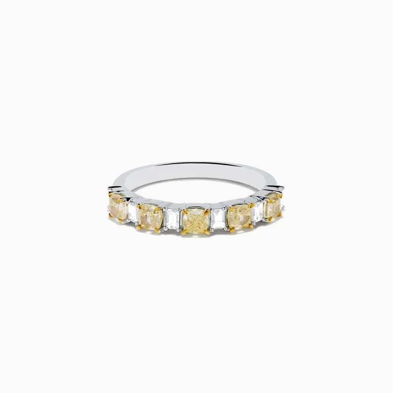 Canare 18K Two Tone Gold White and Yellow Gold Diamond Band Ring sold by Effy