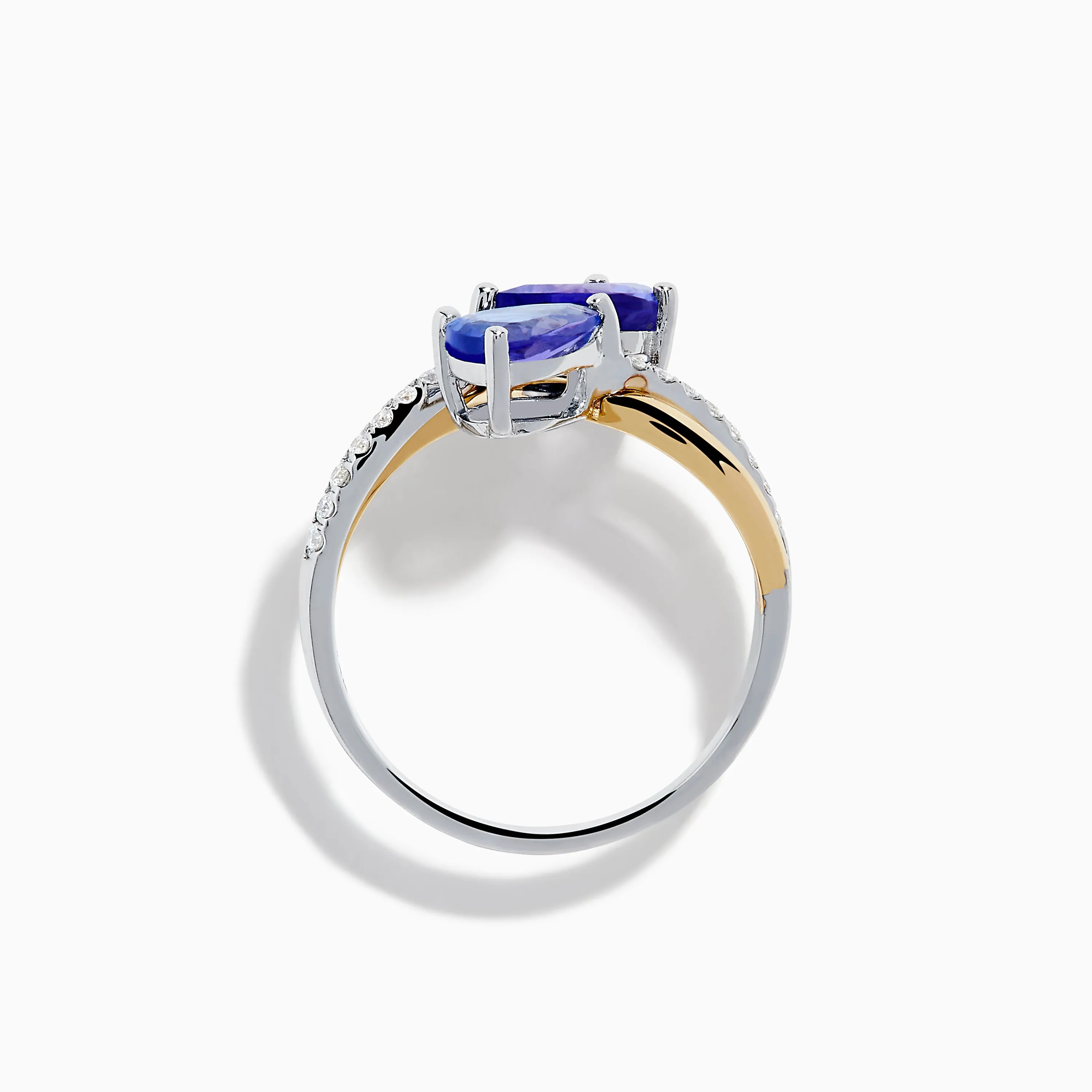 Nahla 14K Two Tone Gold Tanzanite and Diamond Bypass Ring sold by Effy product image thumbnail 3
