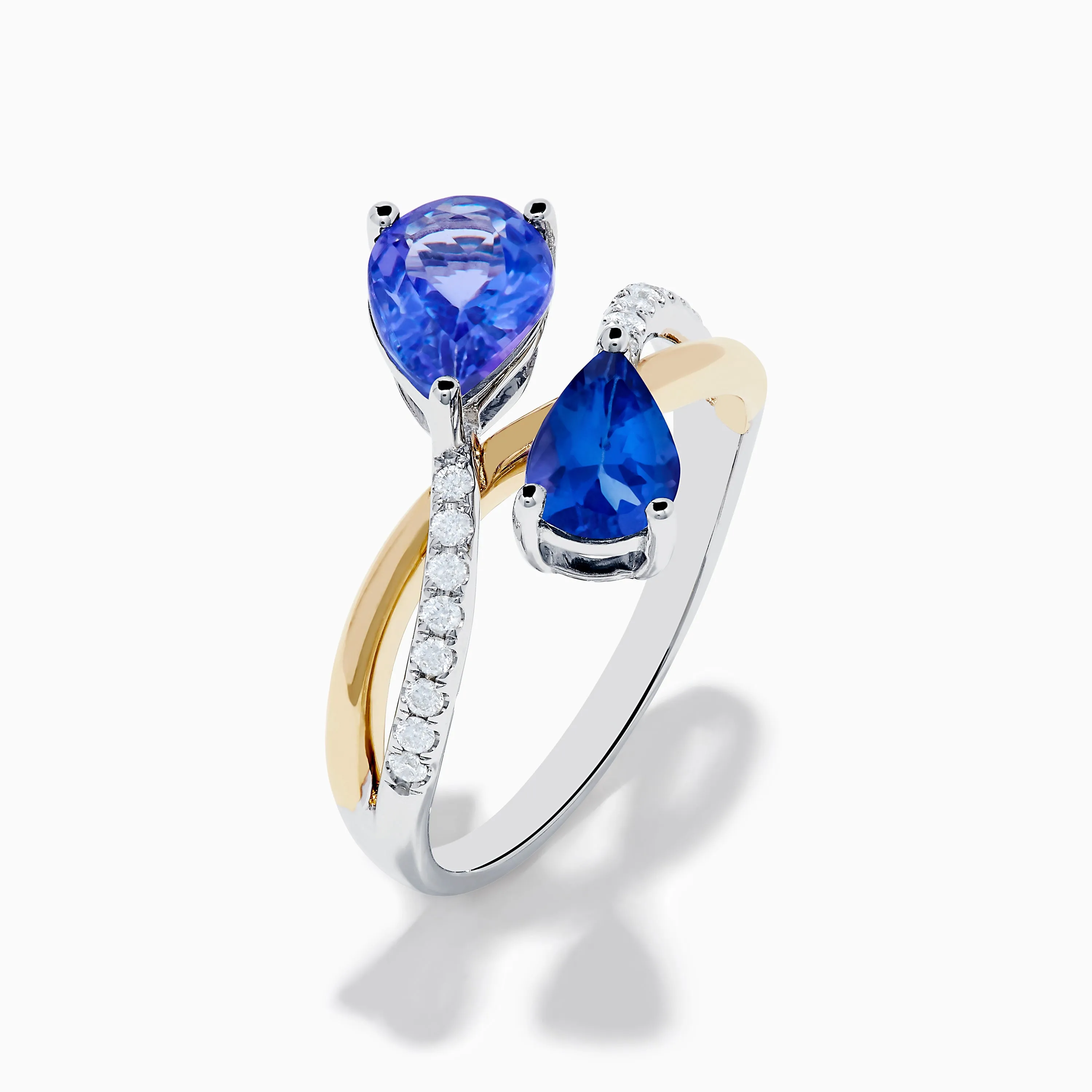 Nahla 14K Two Tone Gold Tanzanite and Diamond Bypass Ring sold by Effy product image thumbnail 4