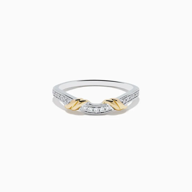 Duo 14K White and Yellow Gold Diamond Ring sold by Effy