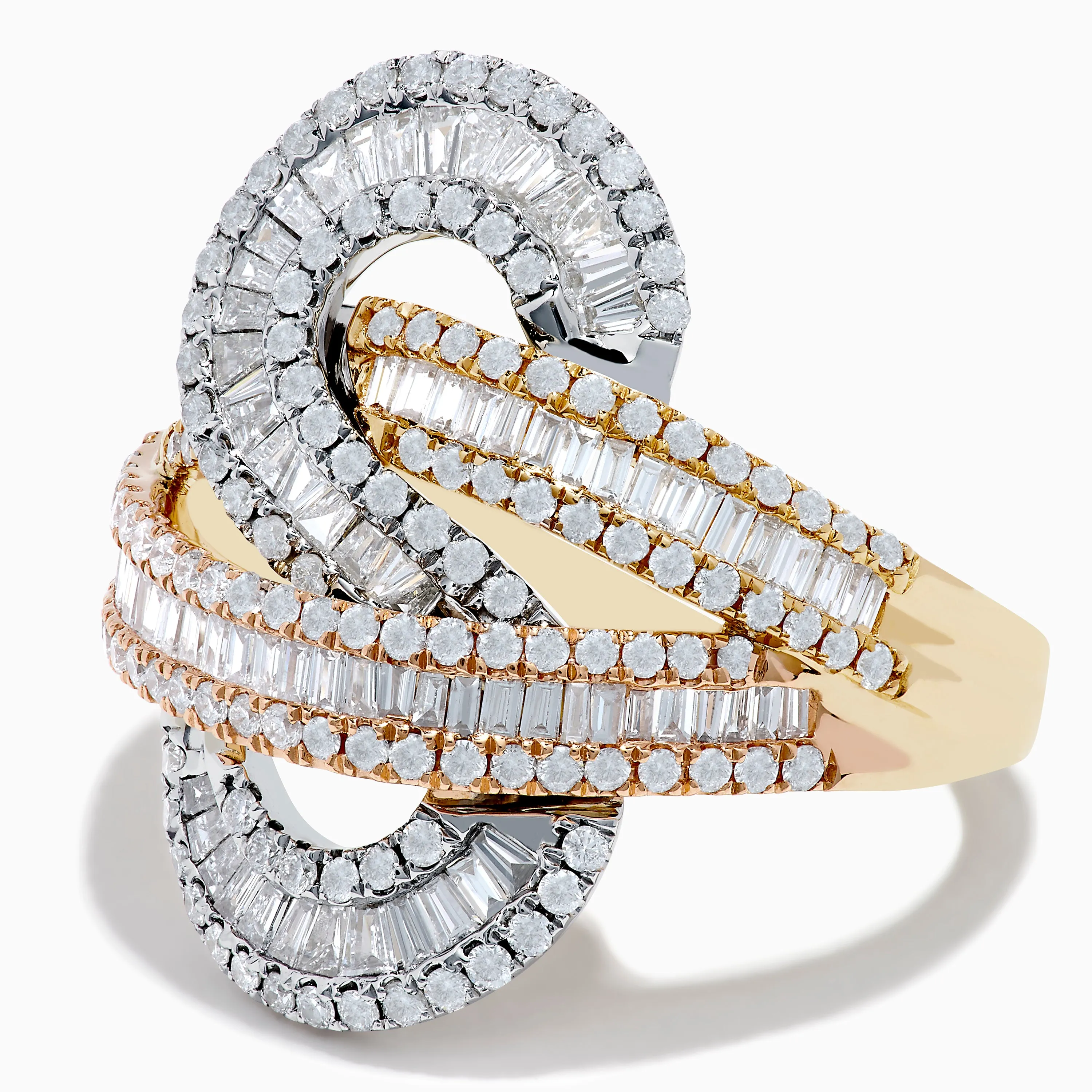 Trio 14K Tri Color Gold Diamond Swirl Ring sold by Effy product image thumbnail 2