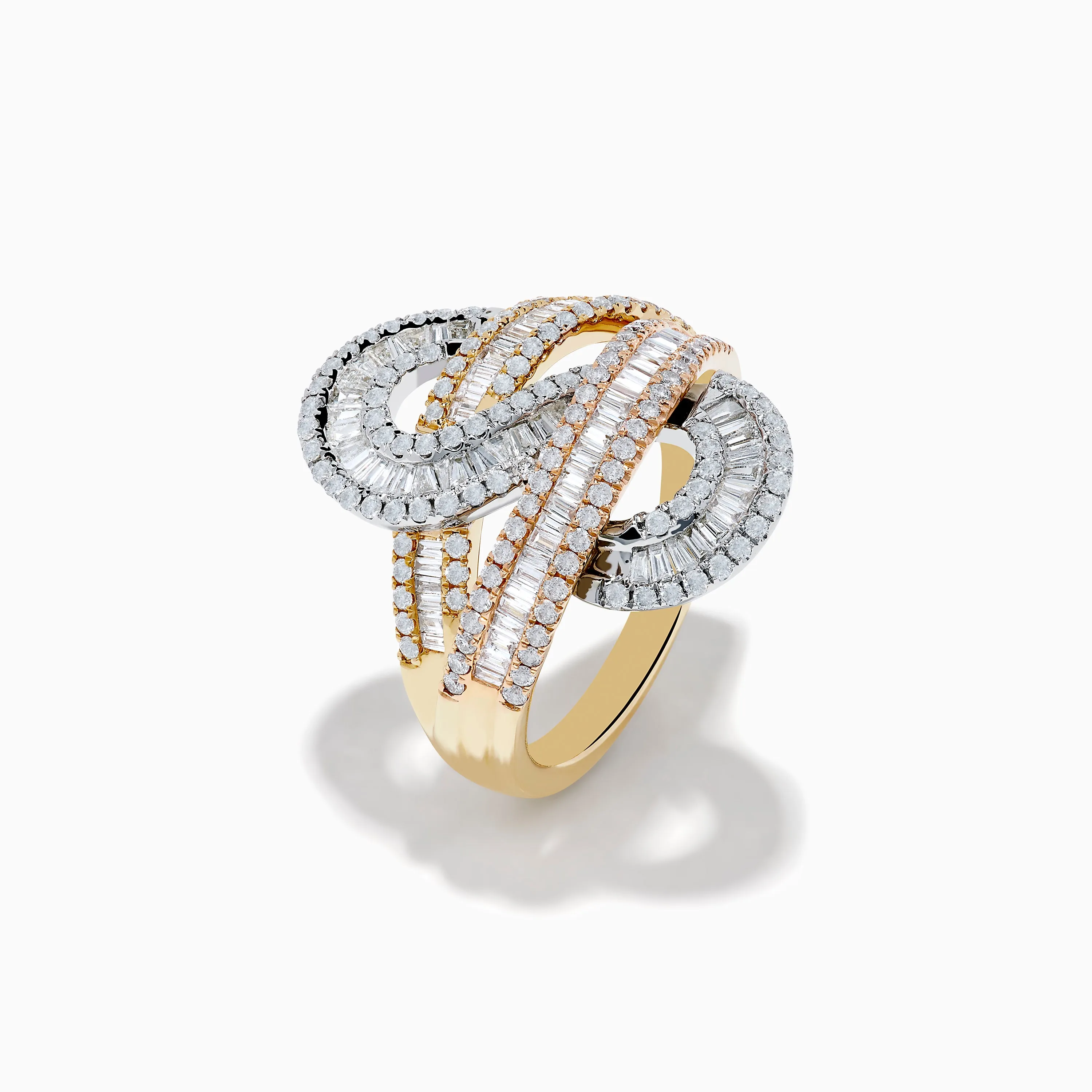 Trio 14K Tri Color Gold Diamond Swirl Ring sold by Effy product image thumbnail 4