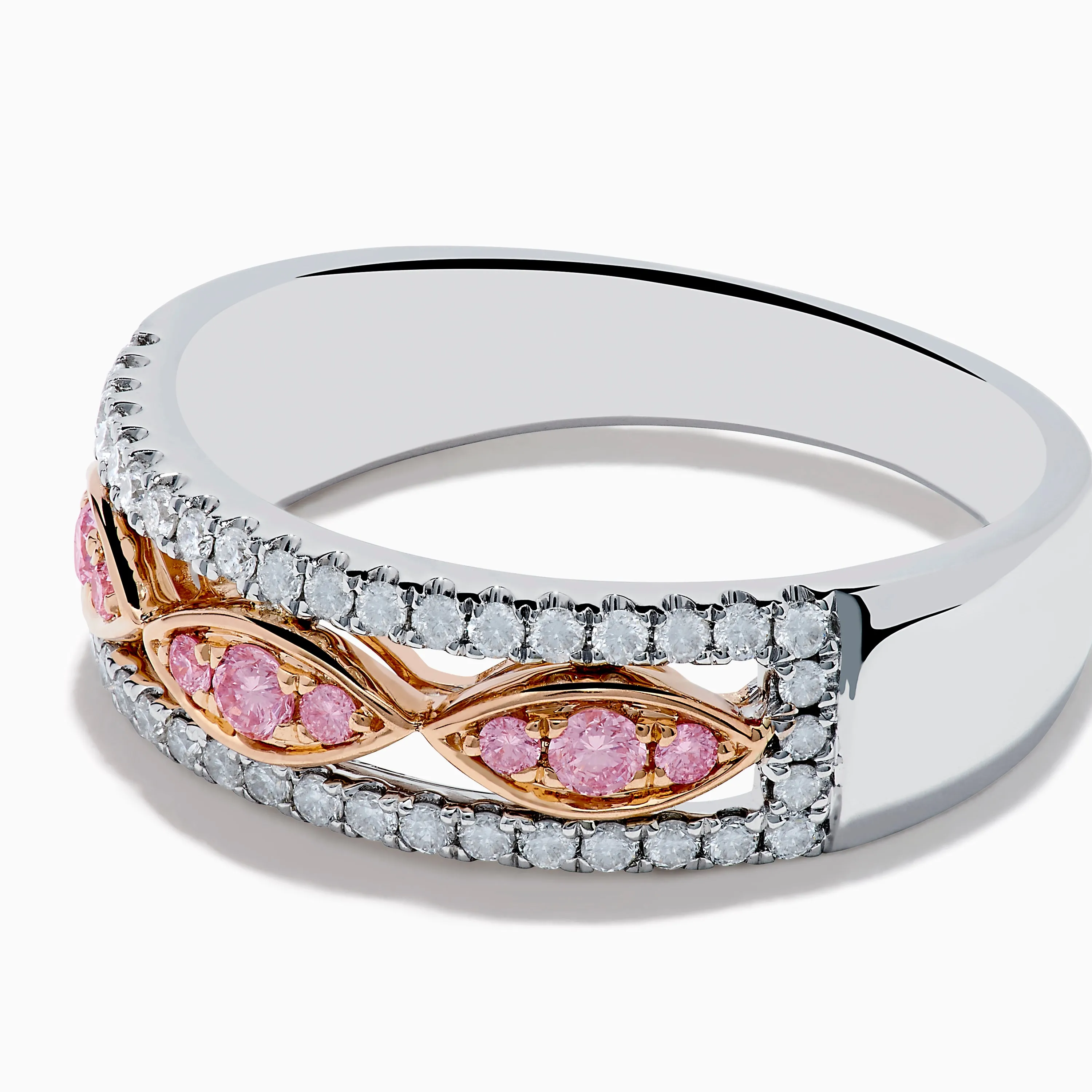 14K Two Tone Gold White and Pink Diamond Ring sold by Effy product image thumbnail 2