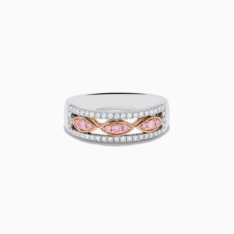 14K Two Tone Gold White and Pink Diamond Ring sold by Effy