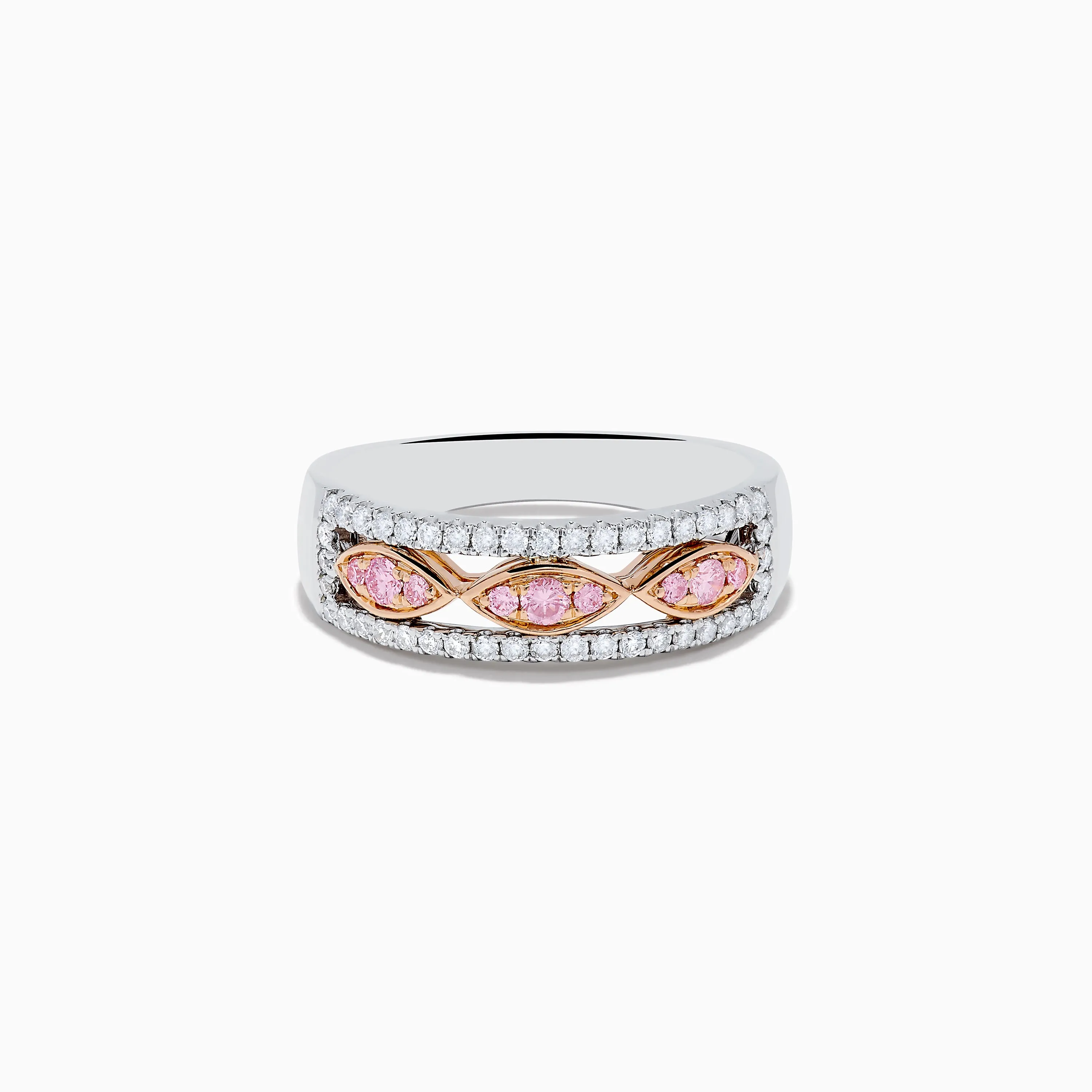 14K Two Tone Gold White and Pink Diamond Ring sold by Effy