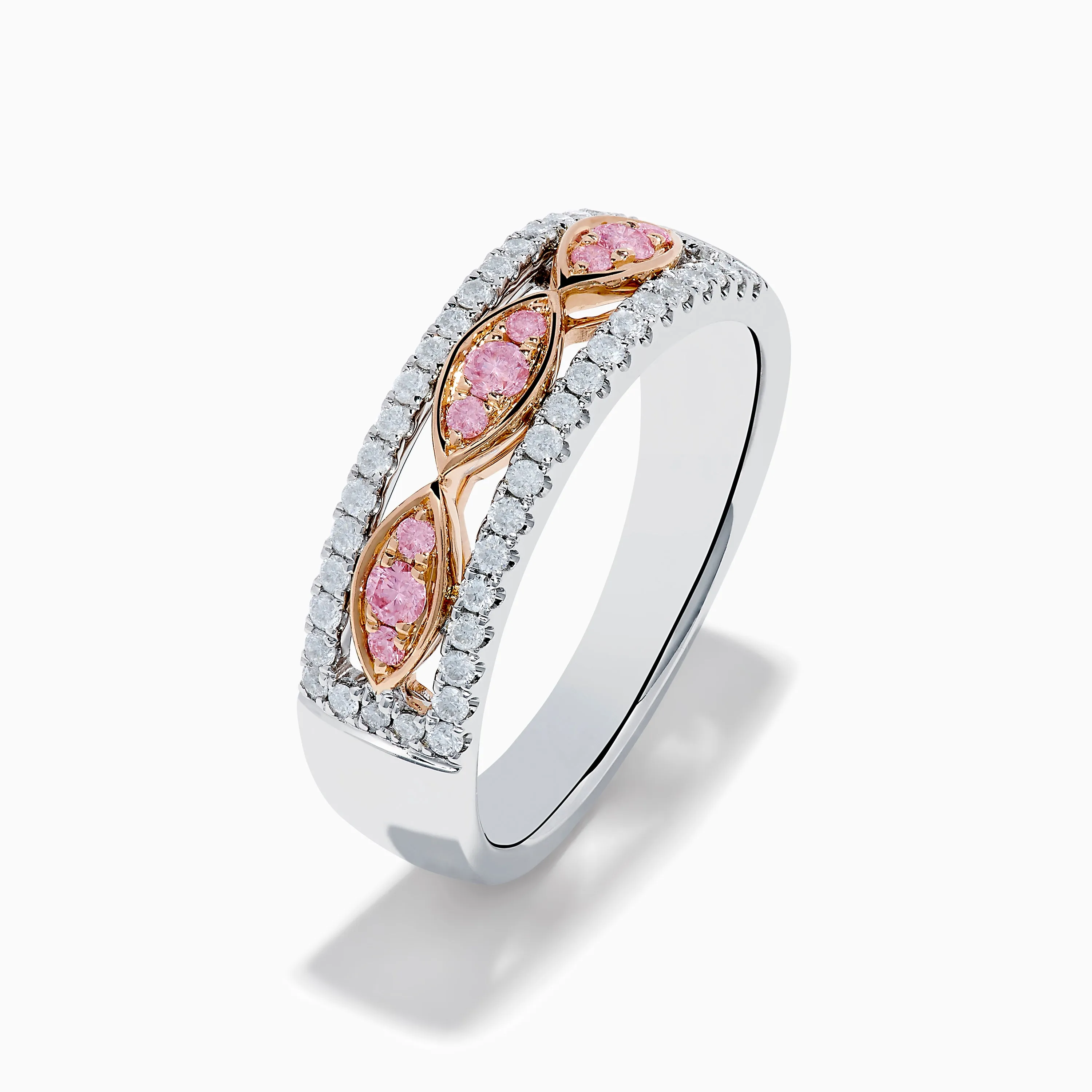 14K Two Tone Gold White and Pink Diamond Ring sold by Effy product image thumbnail 4