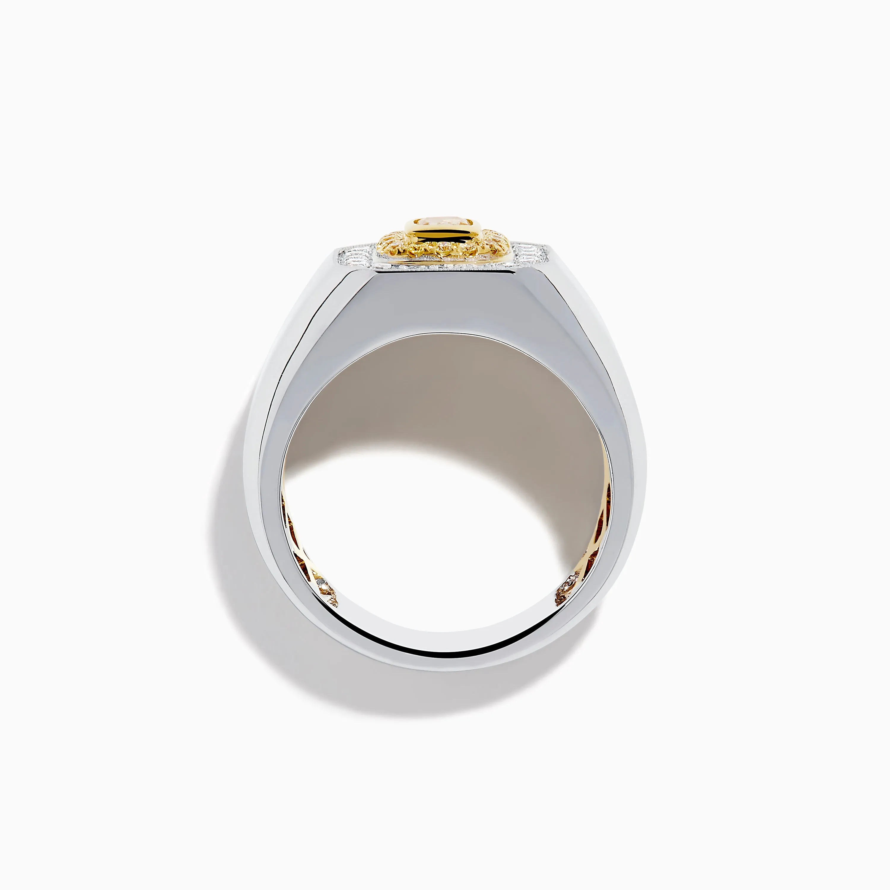 Men's 18K Two-Tone Gold White and Yellow Diamond Ring sold by Effy product image thumbnail 3
