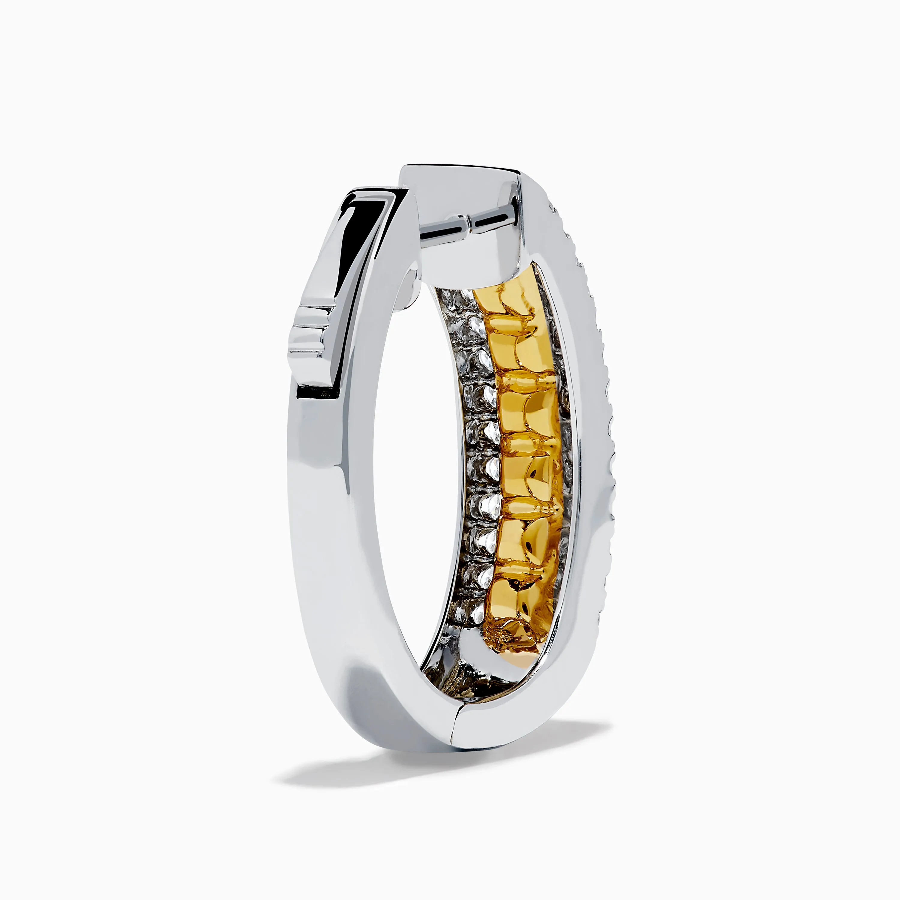 Canare 18K Two Tone Gold White and Yellow Diamond Hoop Earrings sold by Effy product image thumbnail 4