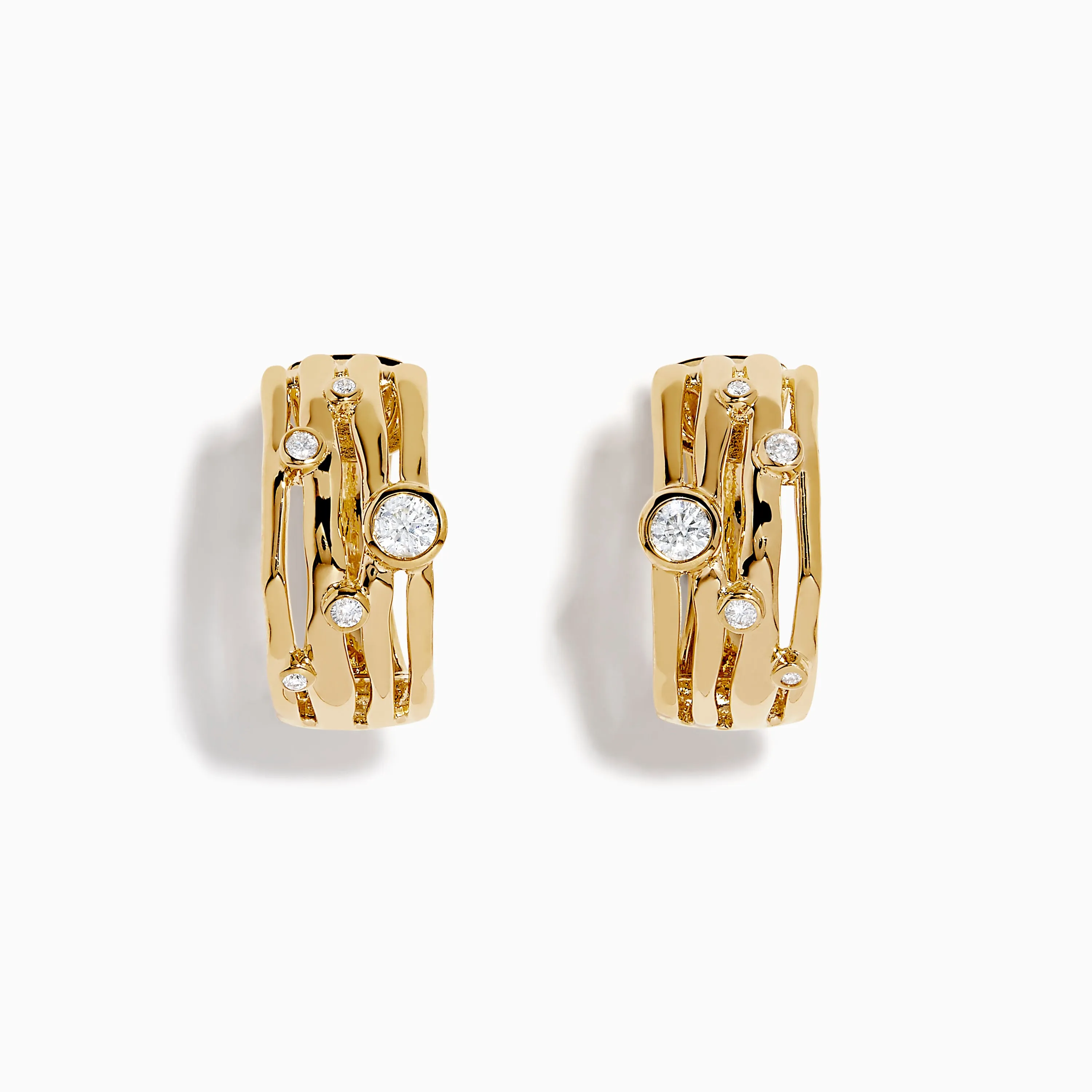 D'Oro 14K Yellow Gold Diamond Hoop Earrings sold by Effy