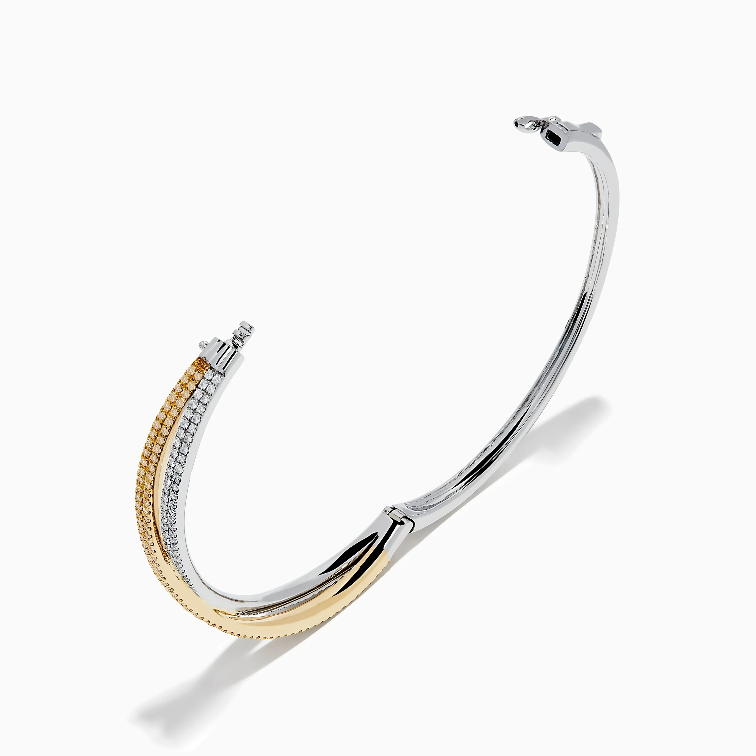 Canare 14K Two Tone White and Yellow Diamond Criss Cross Bangle sold by Effy product image thumbnail 2