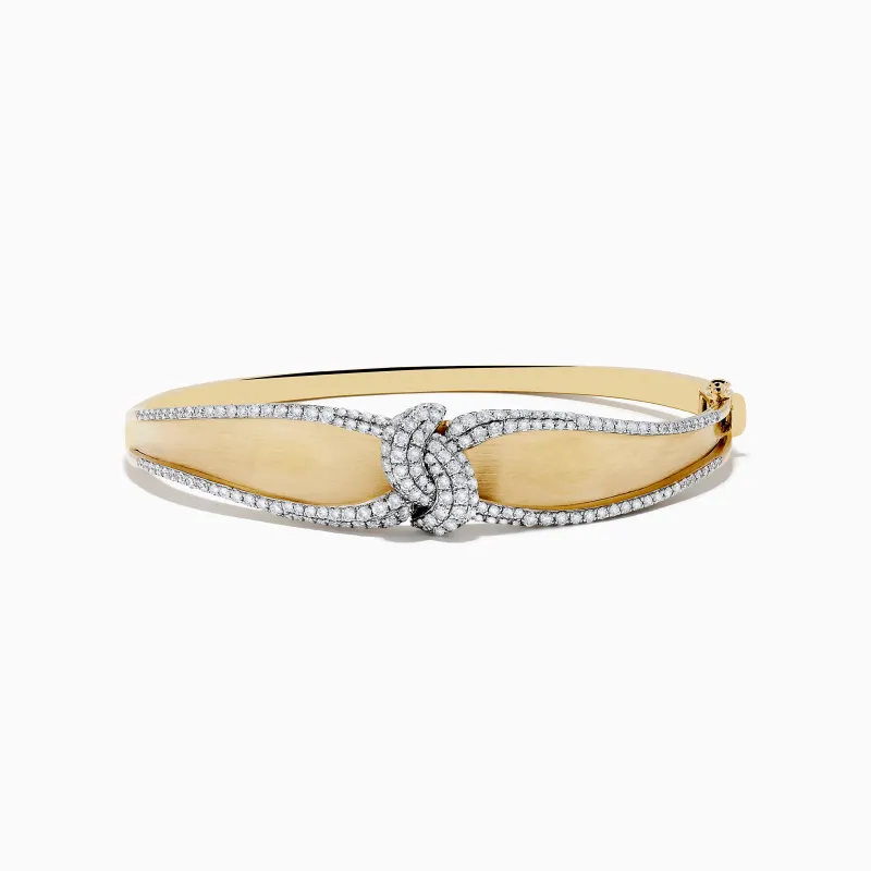 Duo 14K White and Yellow Gold Diamond Bangle sold by Effy