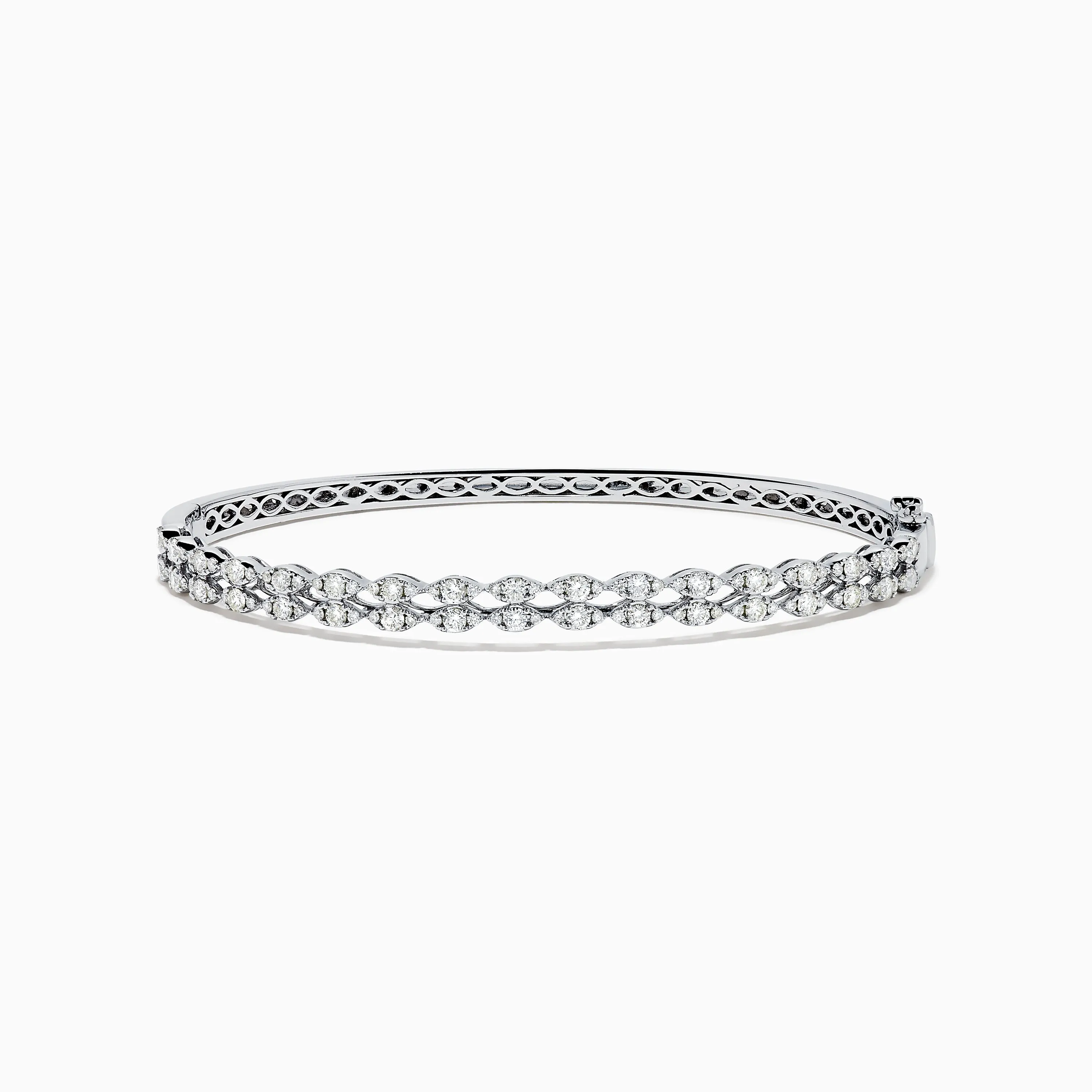 14K White Gold Diamond Bangle sold by Effy