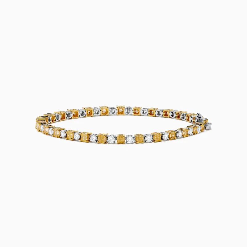 Canare 18K White and Yellow Gold Yellow and White Diamond Tennis Bracelet sold by Effy