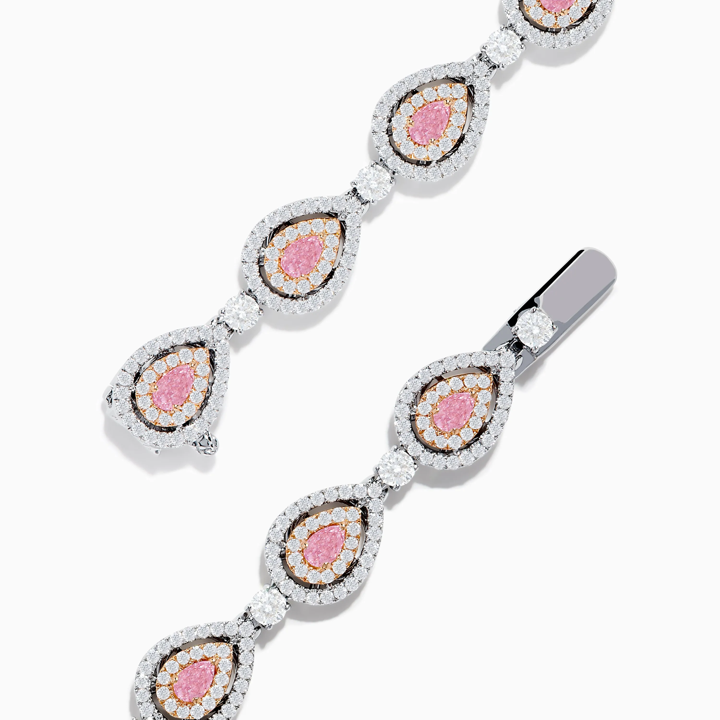 18K Two-Tone Gold Pink and White Diamond Tennis Bracelet sold by Effy product image thumbnail 4