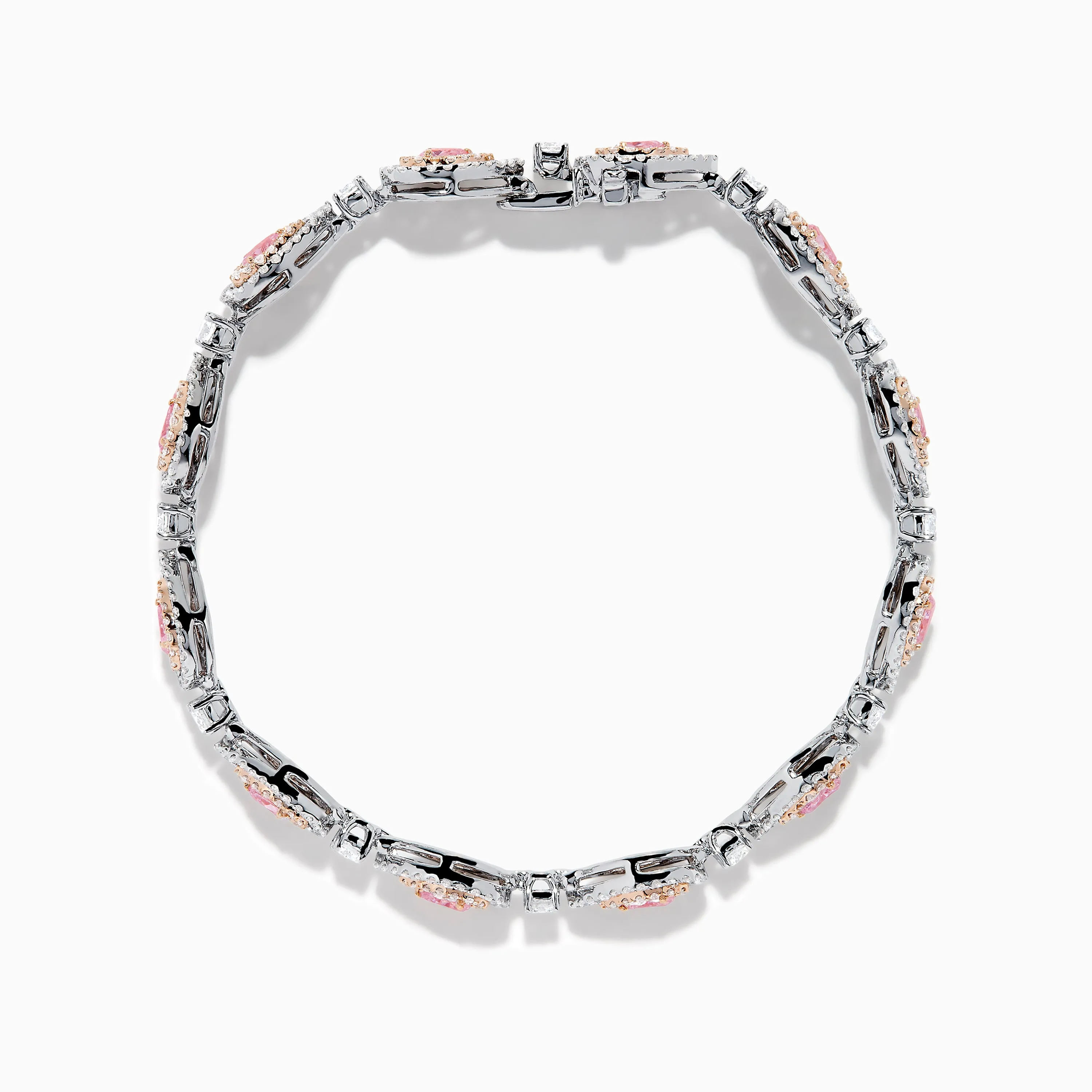 18K Two-Tone Gold Pink and White Diamond Tennis Bracelet sold by Effy product image thumbnail 3