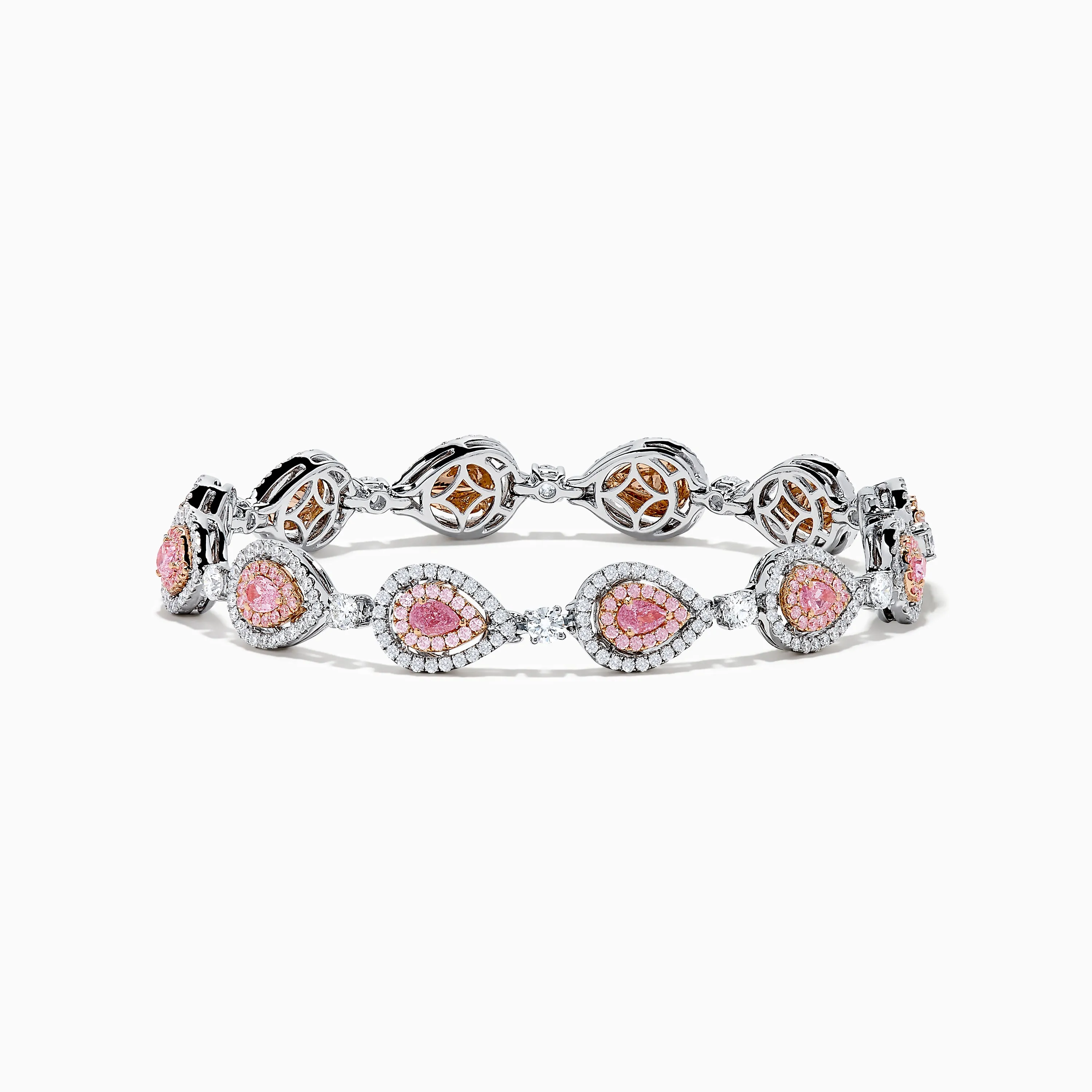 18K Two-Tone Gold Pink and White Diamond Tennis Bracelet sold by Effy
