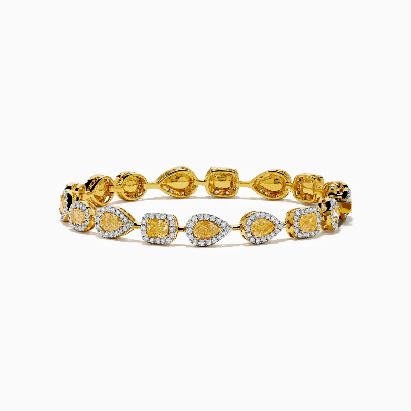 Canare 18K Yellow Gold Yellow and White Diamond Bracelet sold by Effy