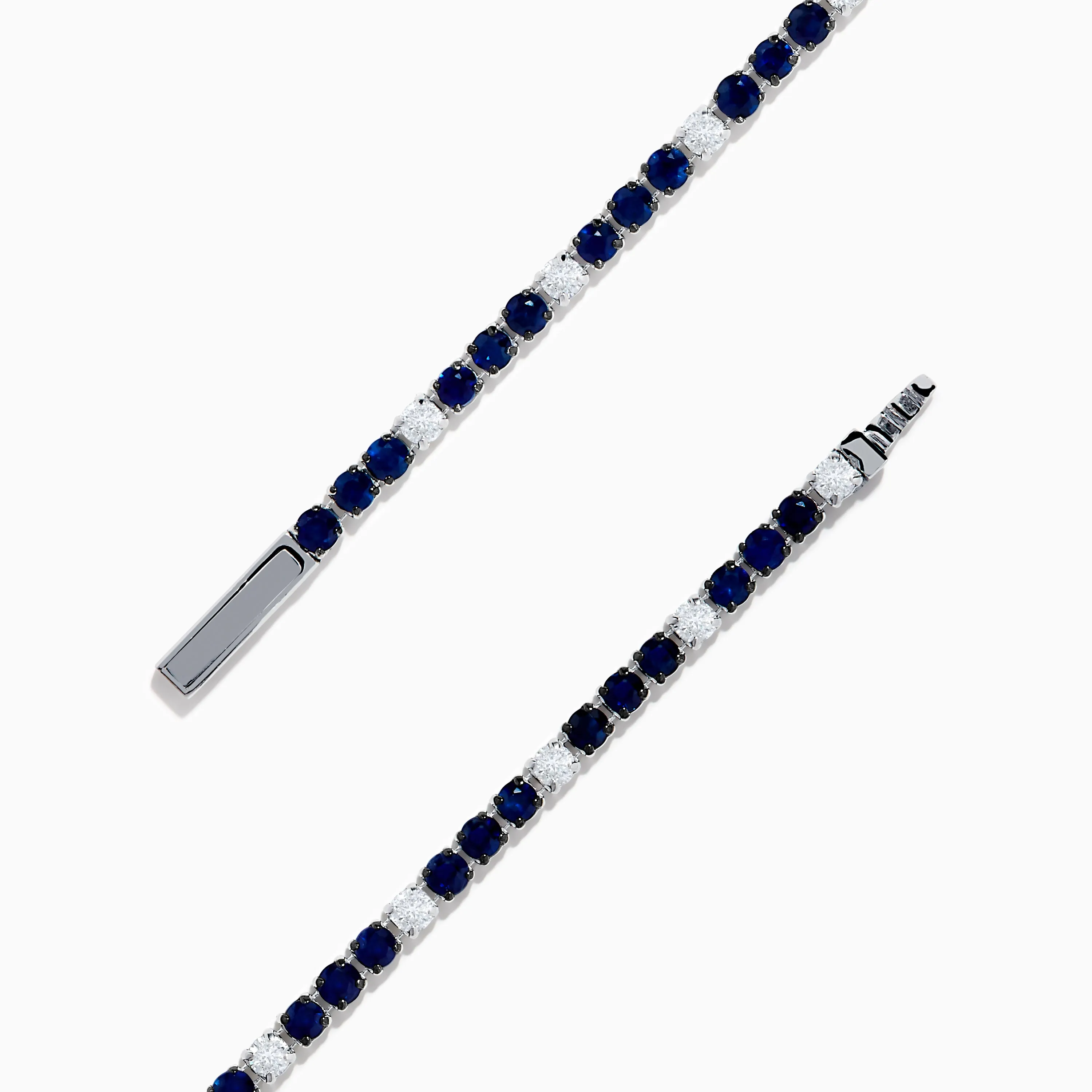 Royale Bleu 14K White Gold Blue Sapphire and Diamond Tennis Bracelet sold by Effy product image thumbnail 4