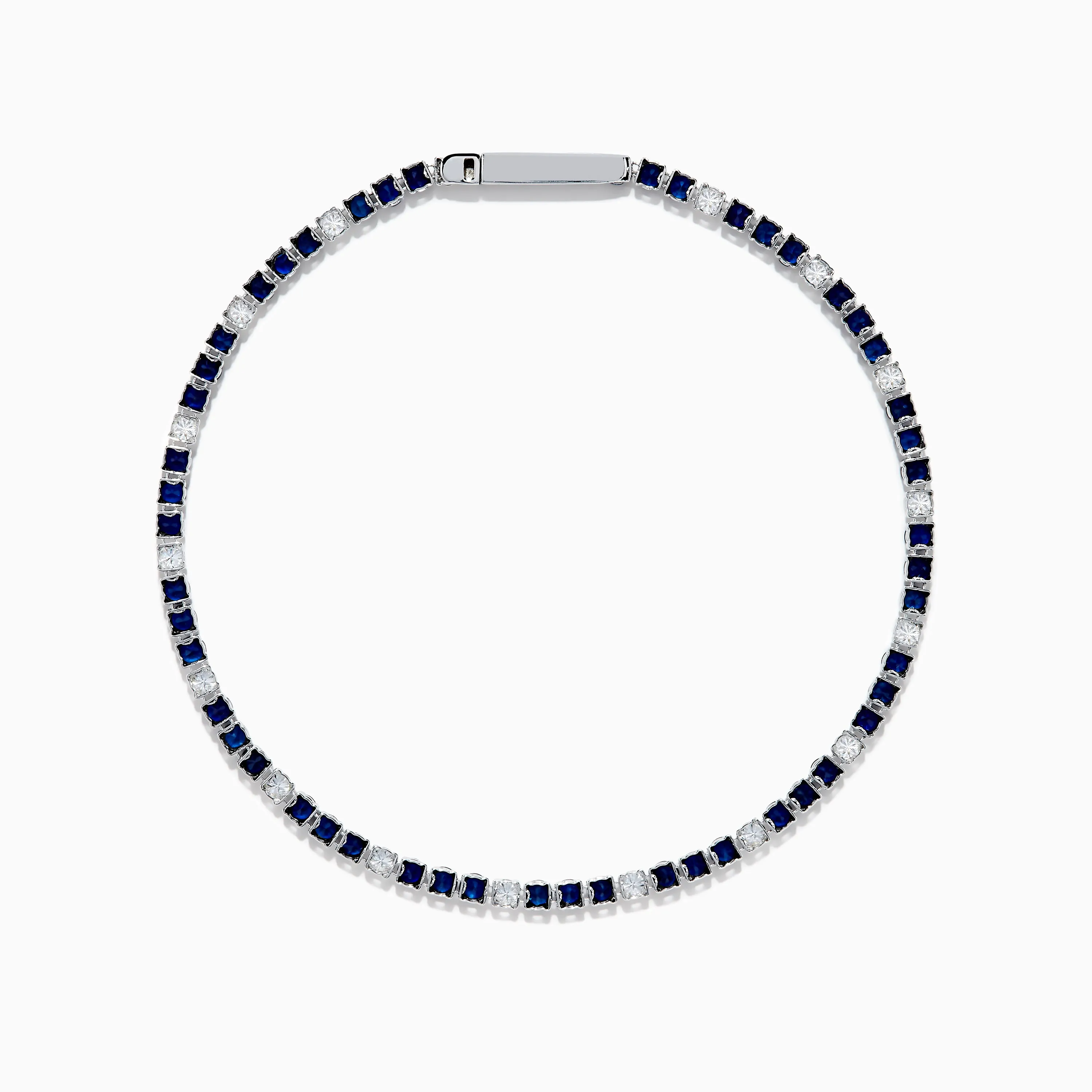 Royale Bleu 14K White Gold Blue Sapphire and Diamond Tennis Bracelet sold by Effy product image thumbnail 3