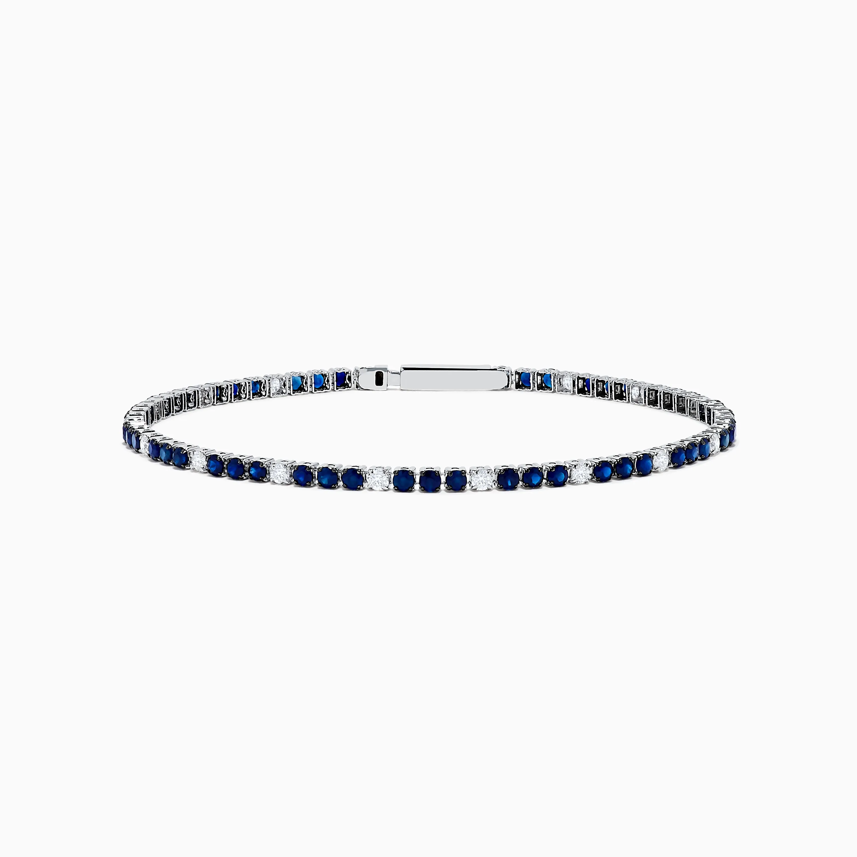 Royale Bleu 14K White Gold Blue Sapphire and Diamond Tennis Bracelet sold by Effy