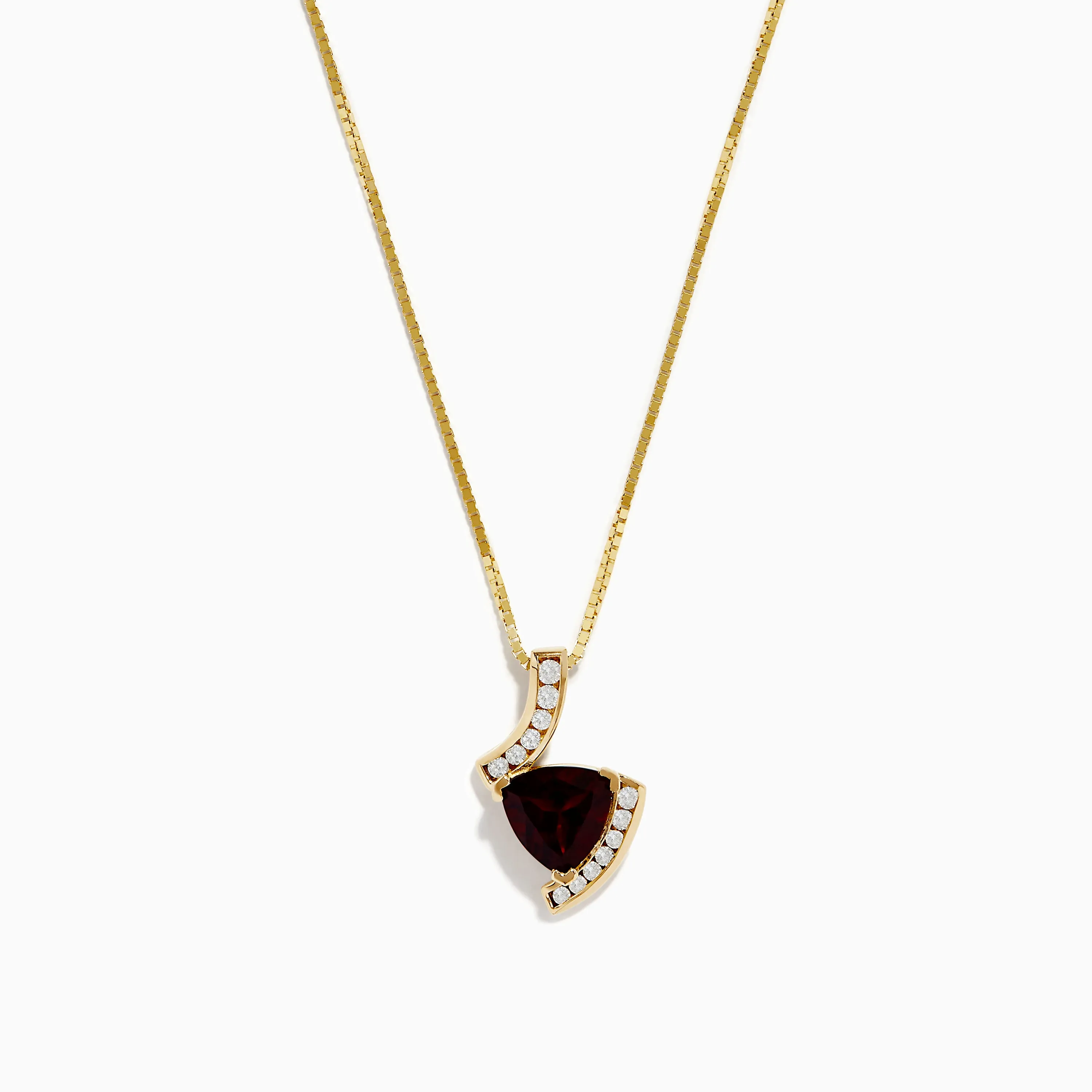 14K Yellow Gold Garnet and Diamond Pendant sold by Effy