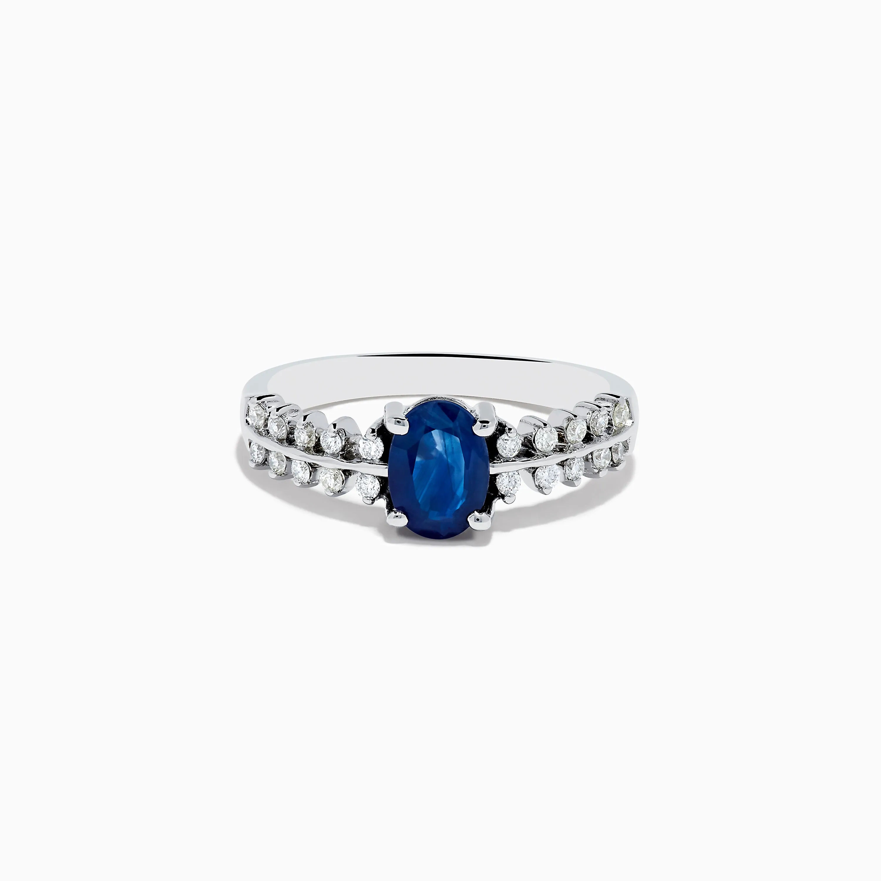 14K White Gold Blue sapphire and Diamond Ring sold by Effy