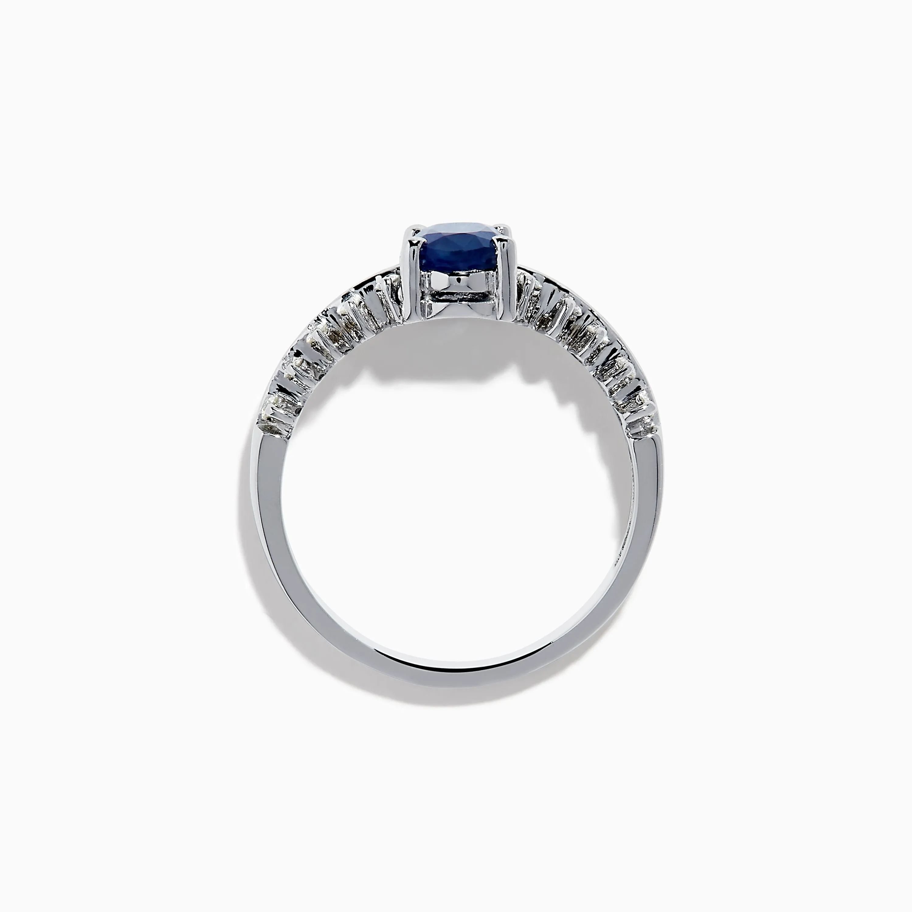 14K White Gold Blue sapphire and Diamond Ring sold by Effy product image thumbnail 3