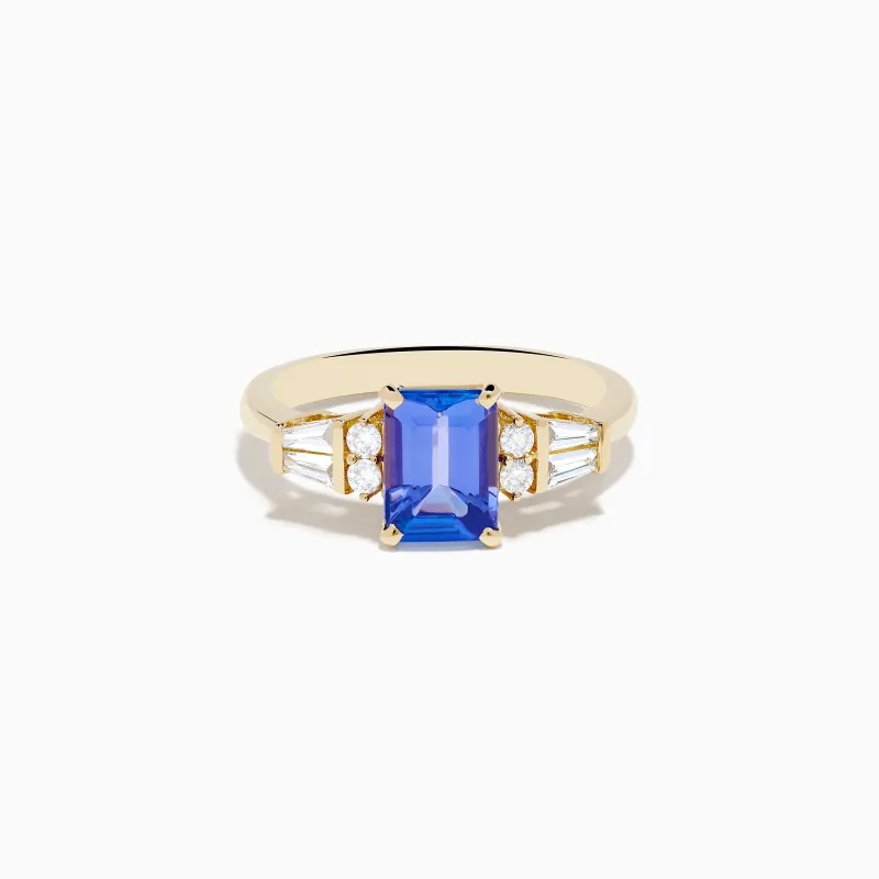 Nahla 14K Yellow Gold Tanzanite and Diamond Ring sold by Effy