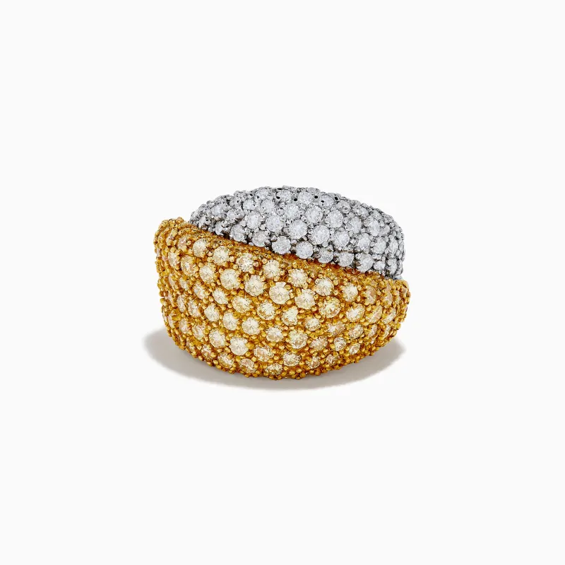 Canare 14K Yellow Gold White and Yellow Diamond Statement Ring sold by Effy