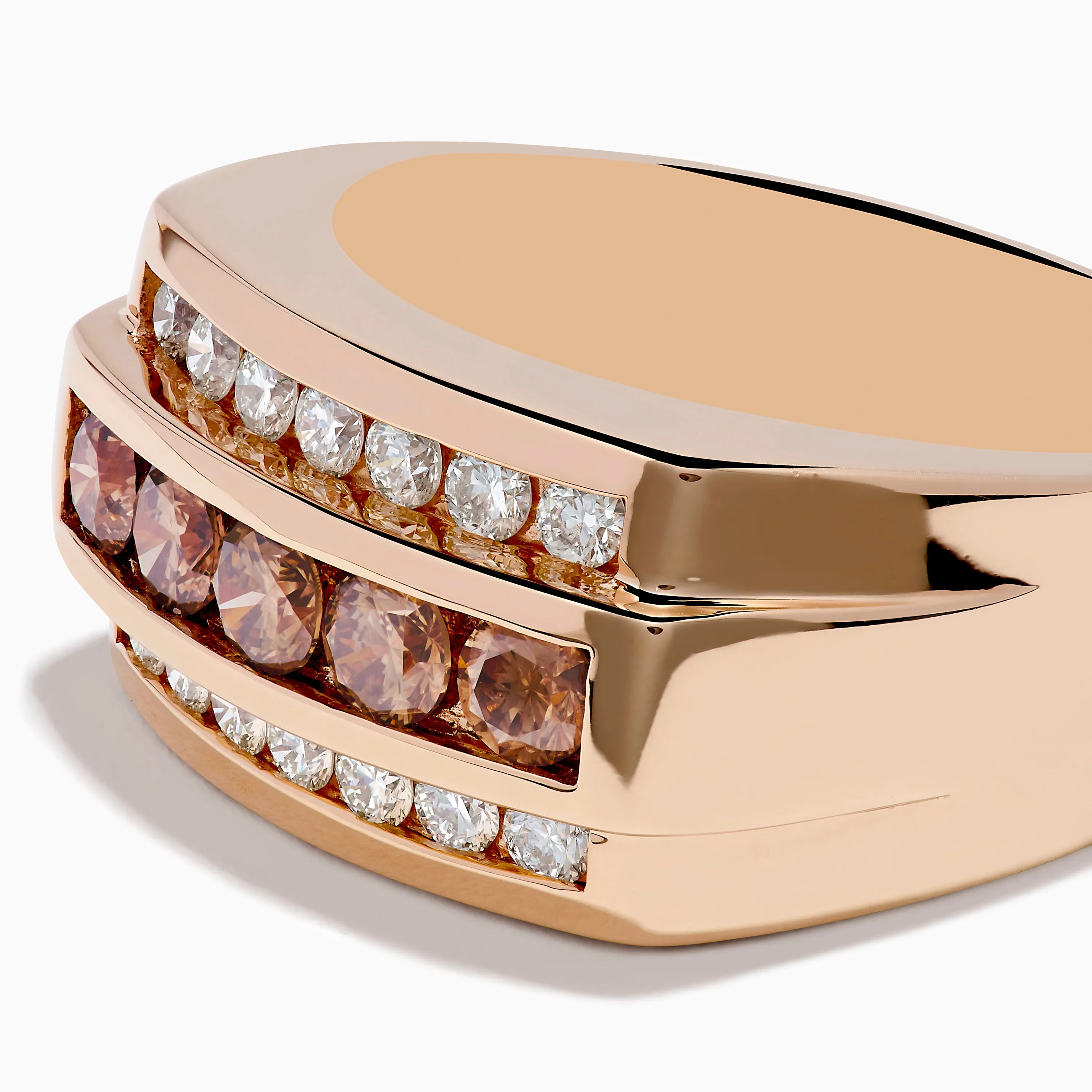 Men's 14K Rose Gold Espresso and White Diamond Ring sold by Effy product image thumbnail 2