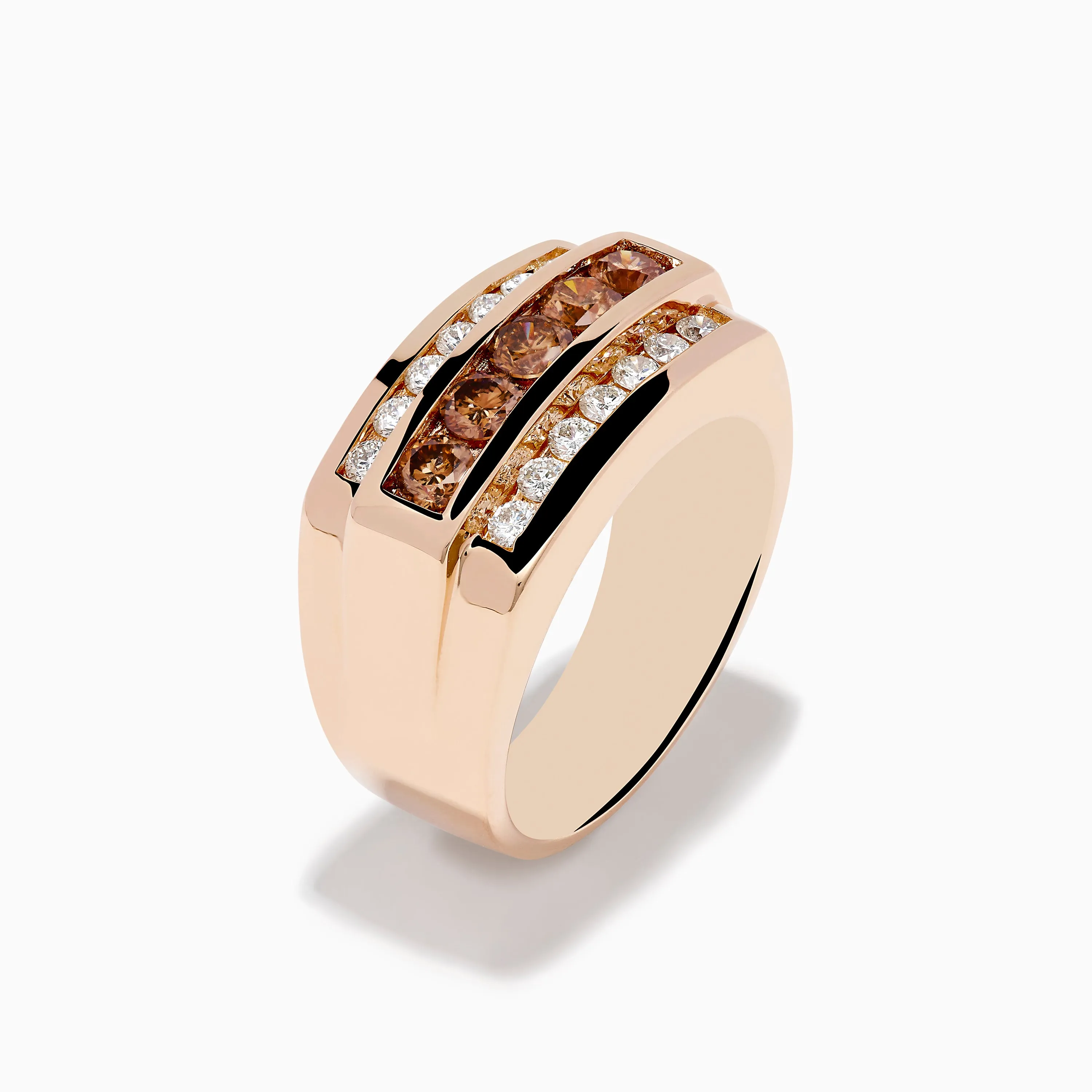 Men's 14K Rose Gold Espresso and White Diamond Ring sold by Effy product image thumbnail 4