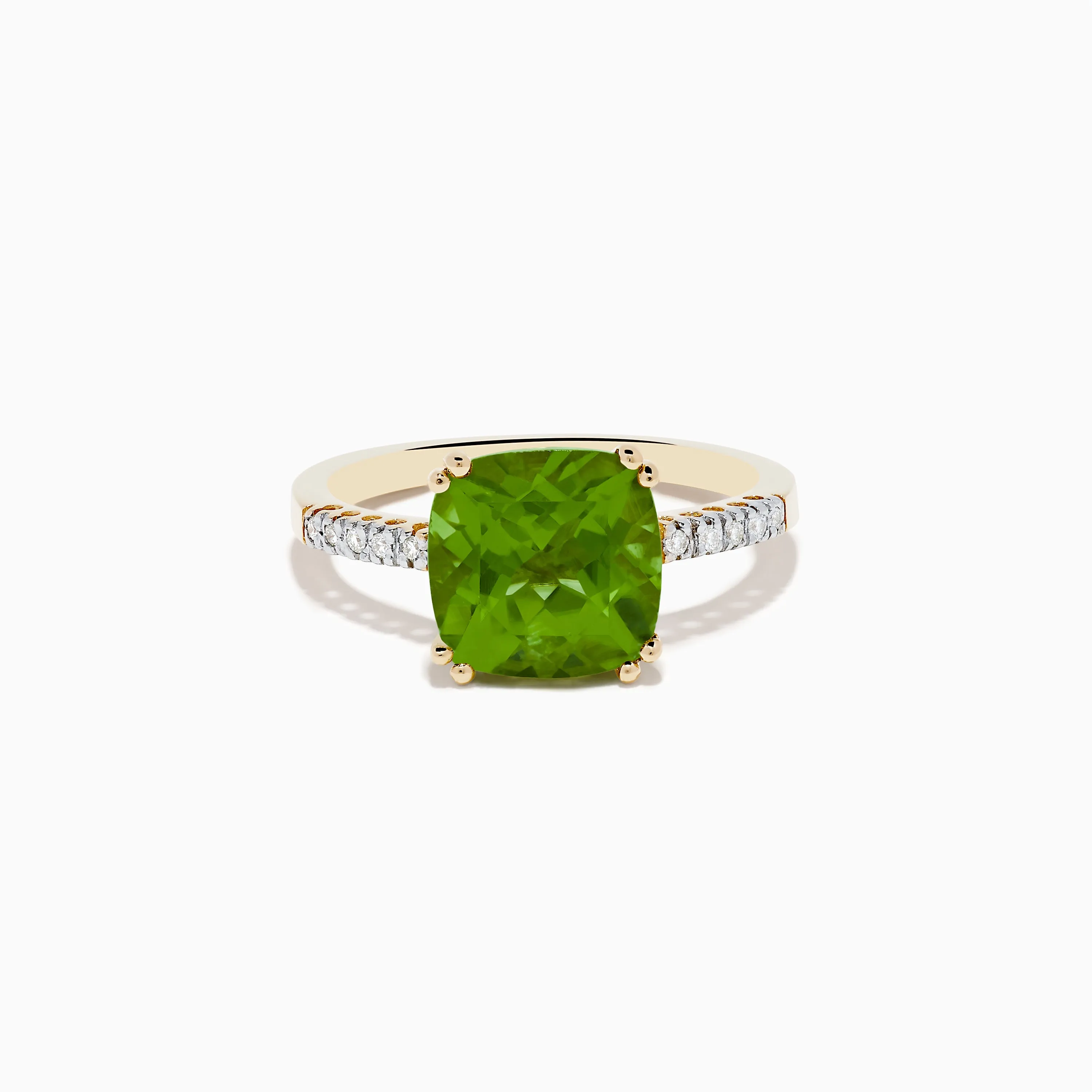 14K Yellow Gold Peridot and Diamond Ring sold by Effy