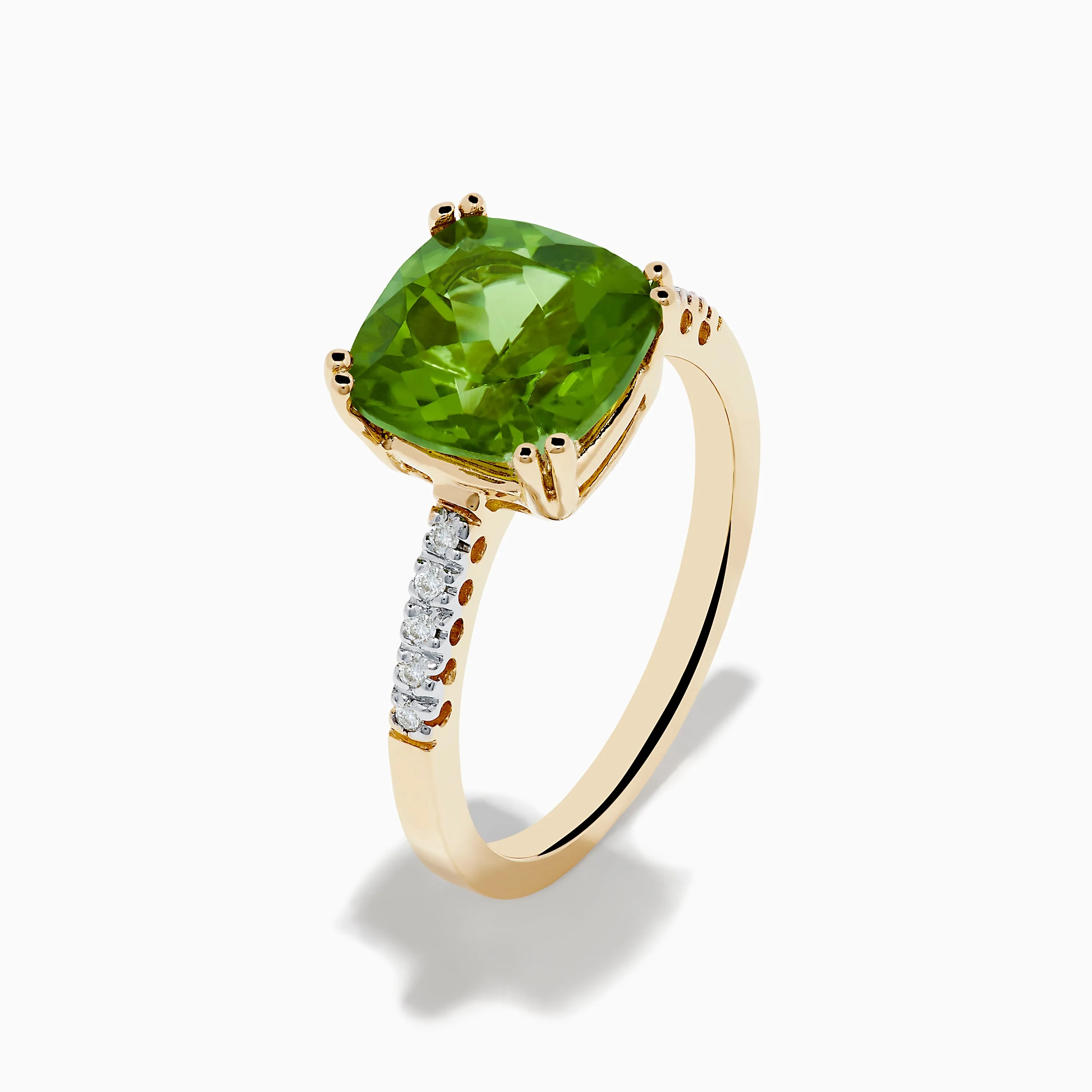 14K Yellow Gold Peridot and Diamond Ring sold by Effy product image thumbnail 4