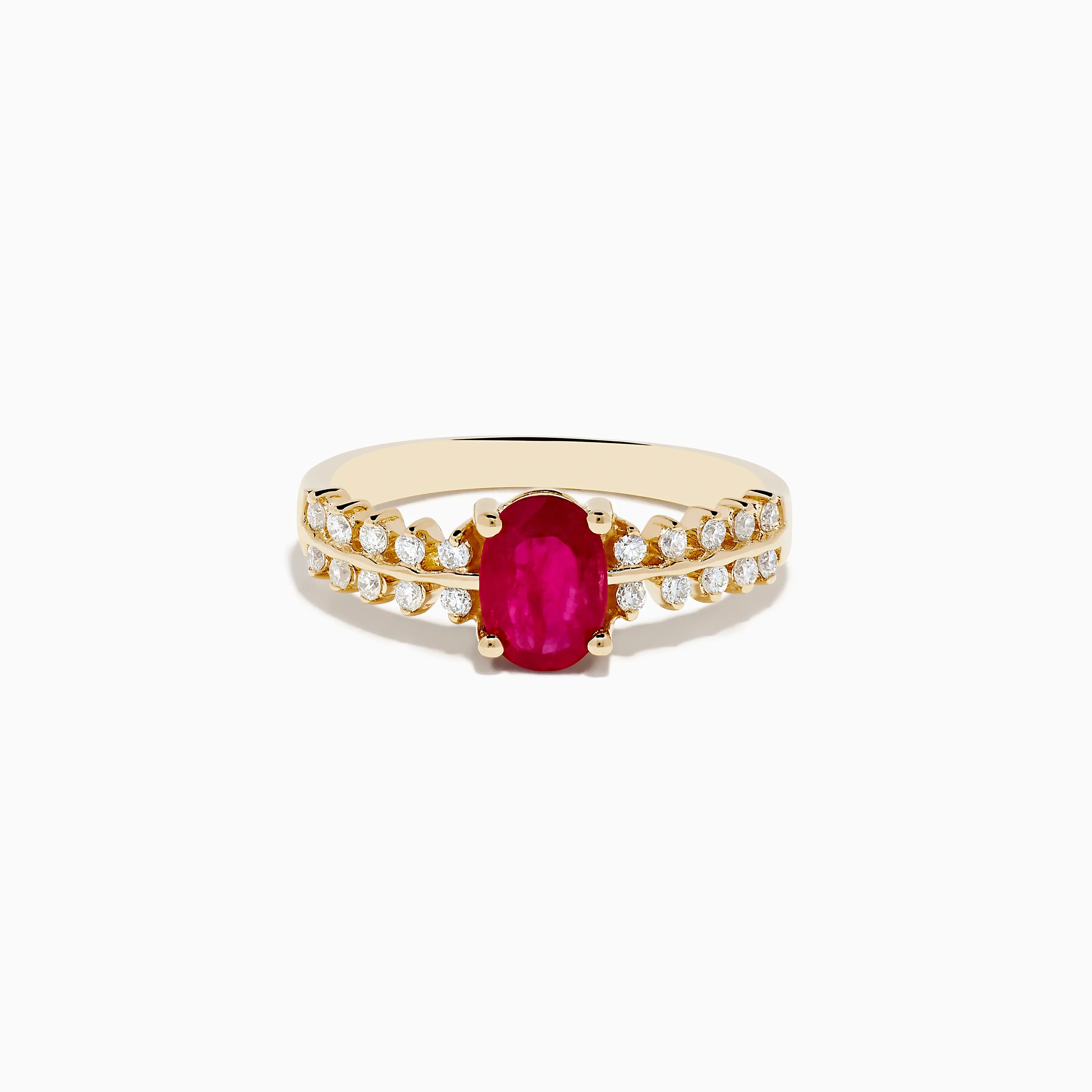 14K Yellow Gold Ruby and Diamond Ring sold by Effy
