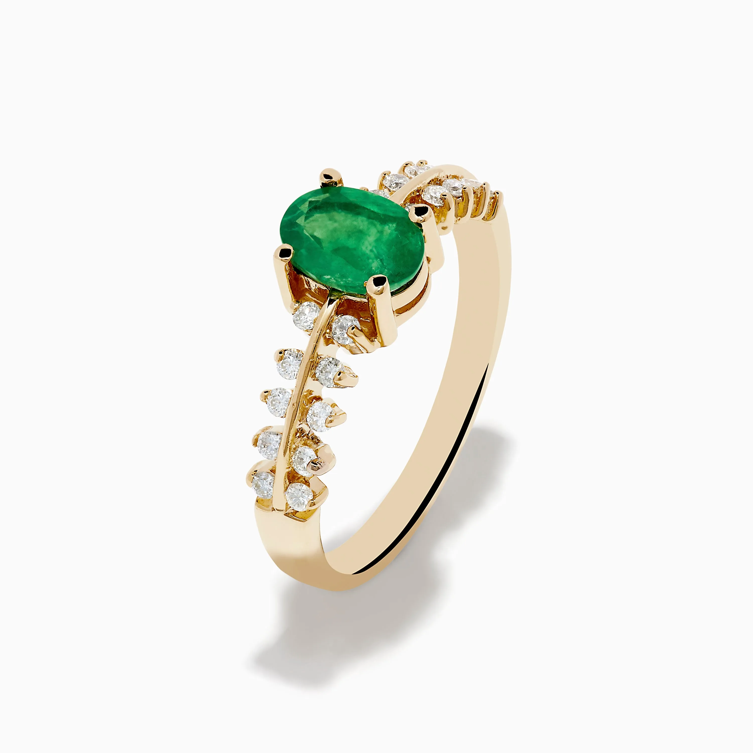 14K Yellow Gold Emerald and Diamond Ring sold by Effy product image thumbnail 4
