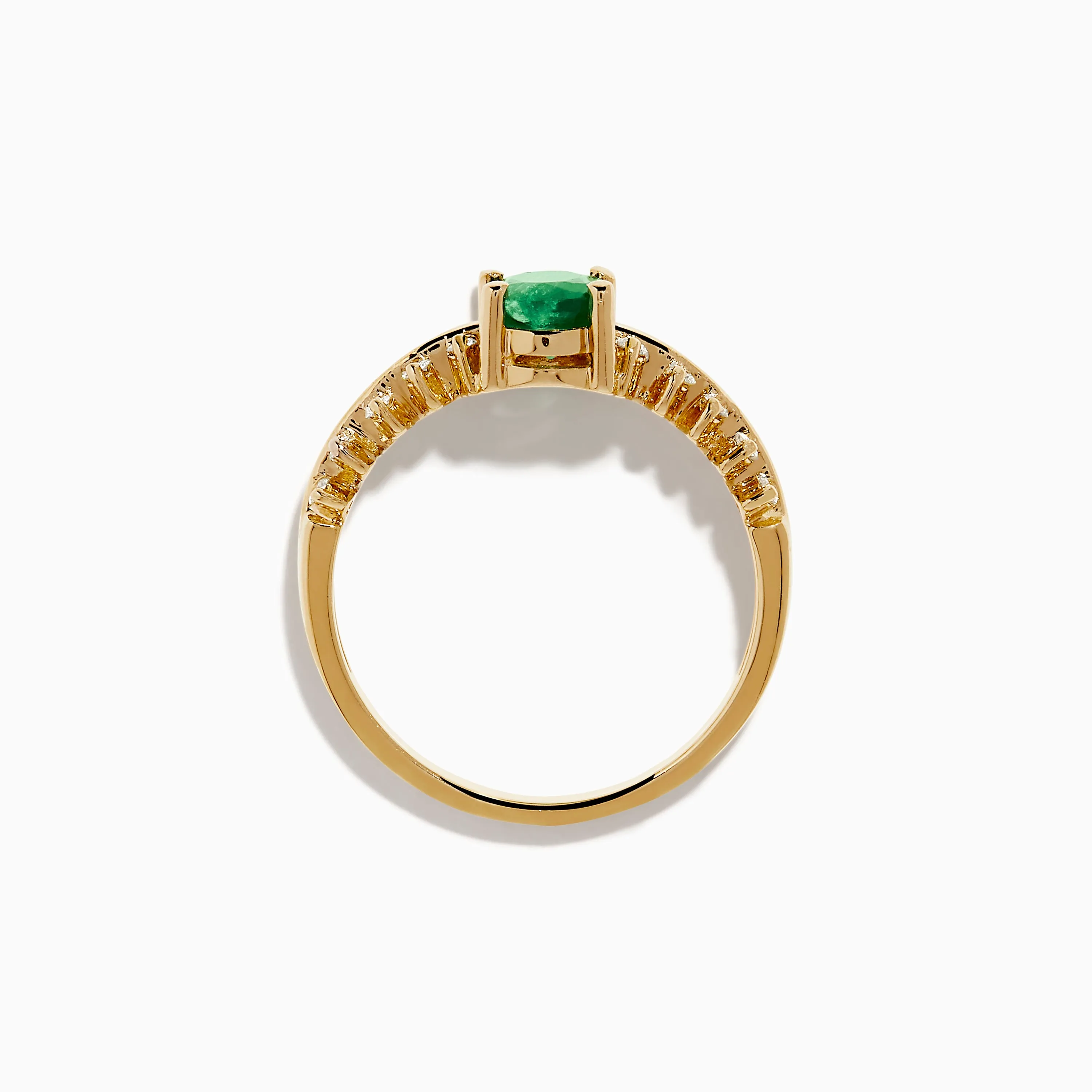 14K Yellow Gold Emerald and Diamond Ring sold by Effy product image thumbnail 3