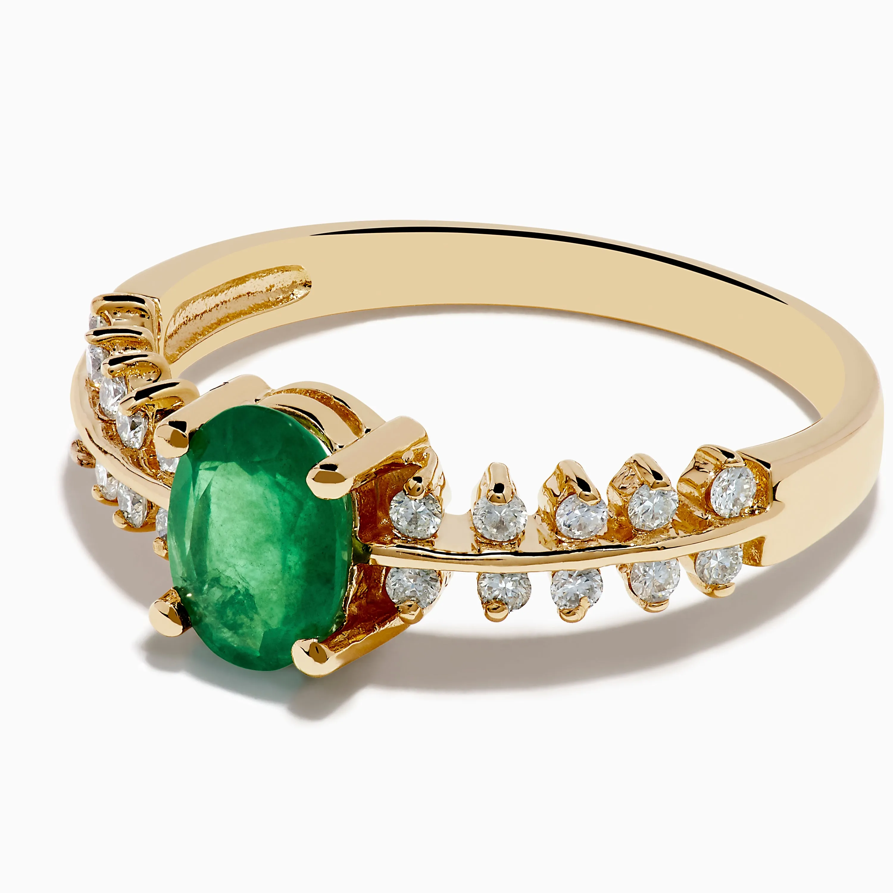 14K Yellow Gold Emerald and Diamond Ring sold by Effy product image thumbnail 2