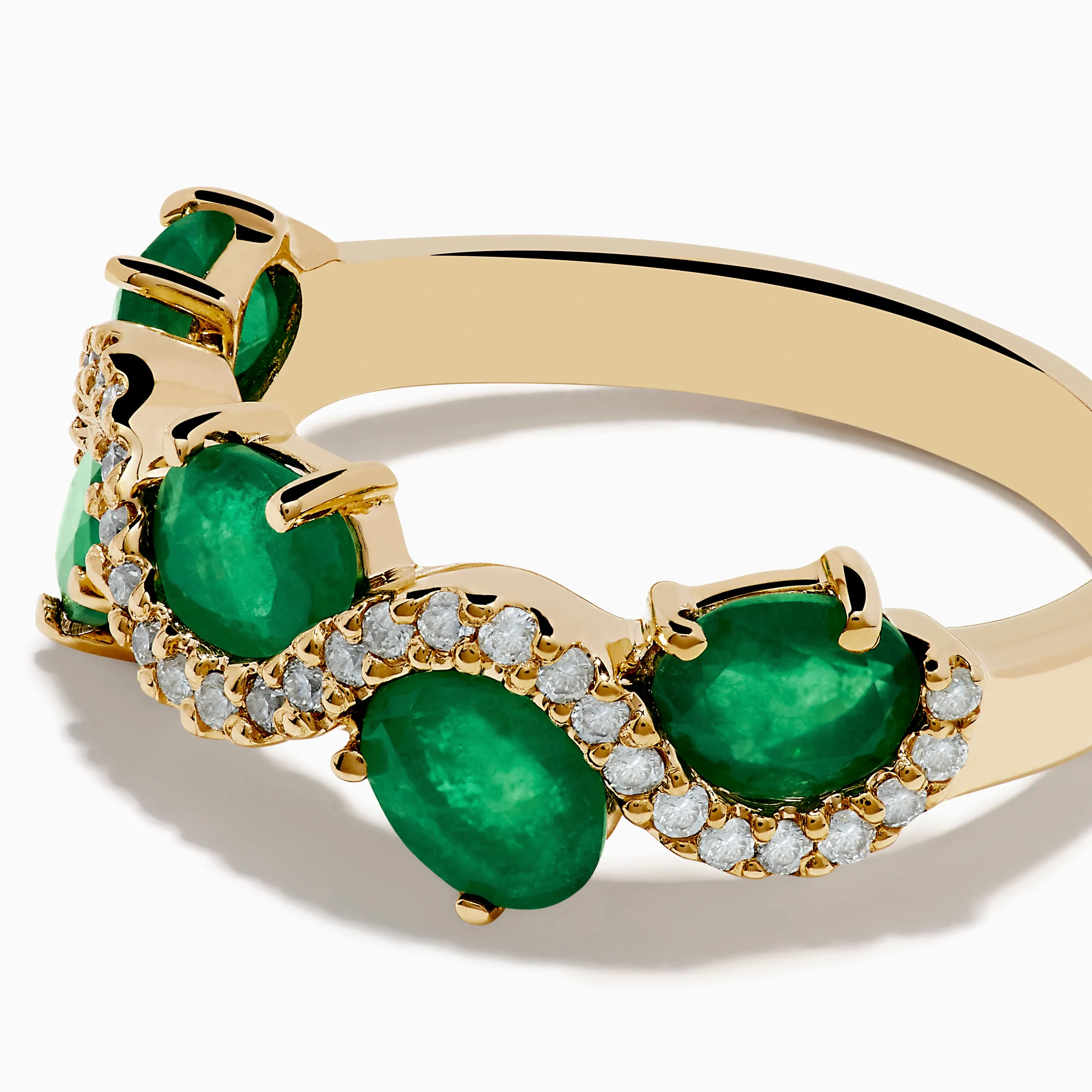 14K Yellow Gold Emerald and Diamond Ring sold by Effy product image thumbnail 2