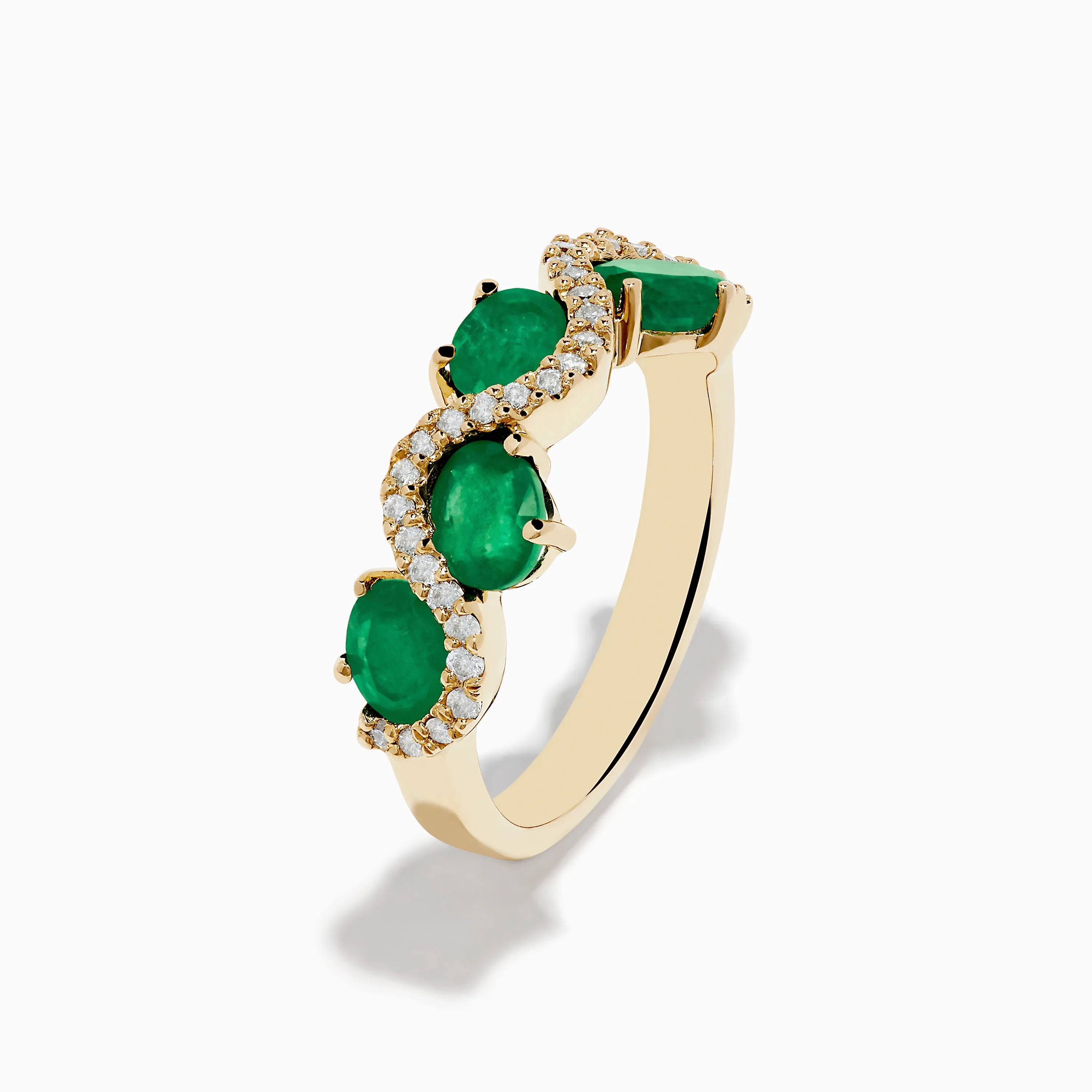 14K Yellow Gold Emerald and Diamond Ring sold by Effy product image thumbnail 4