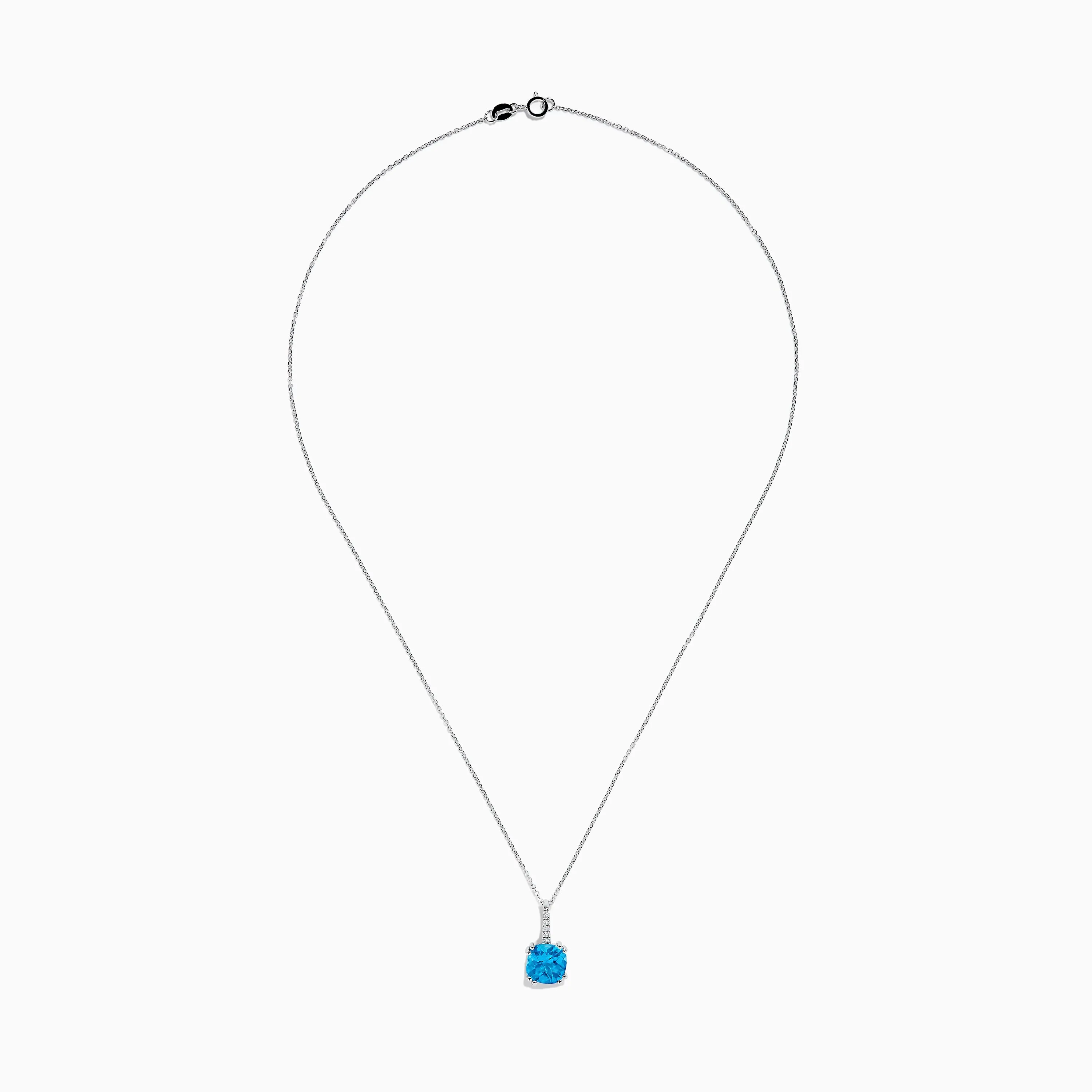 14K White Gold Blue Topaz and Diamond Pendant sold by Effy product image thumbnail 3