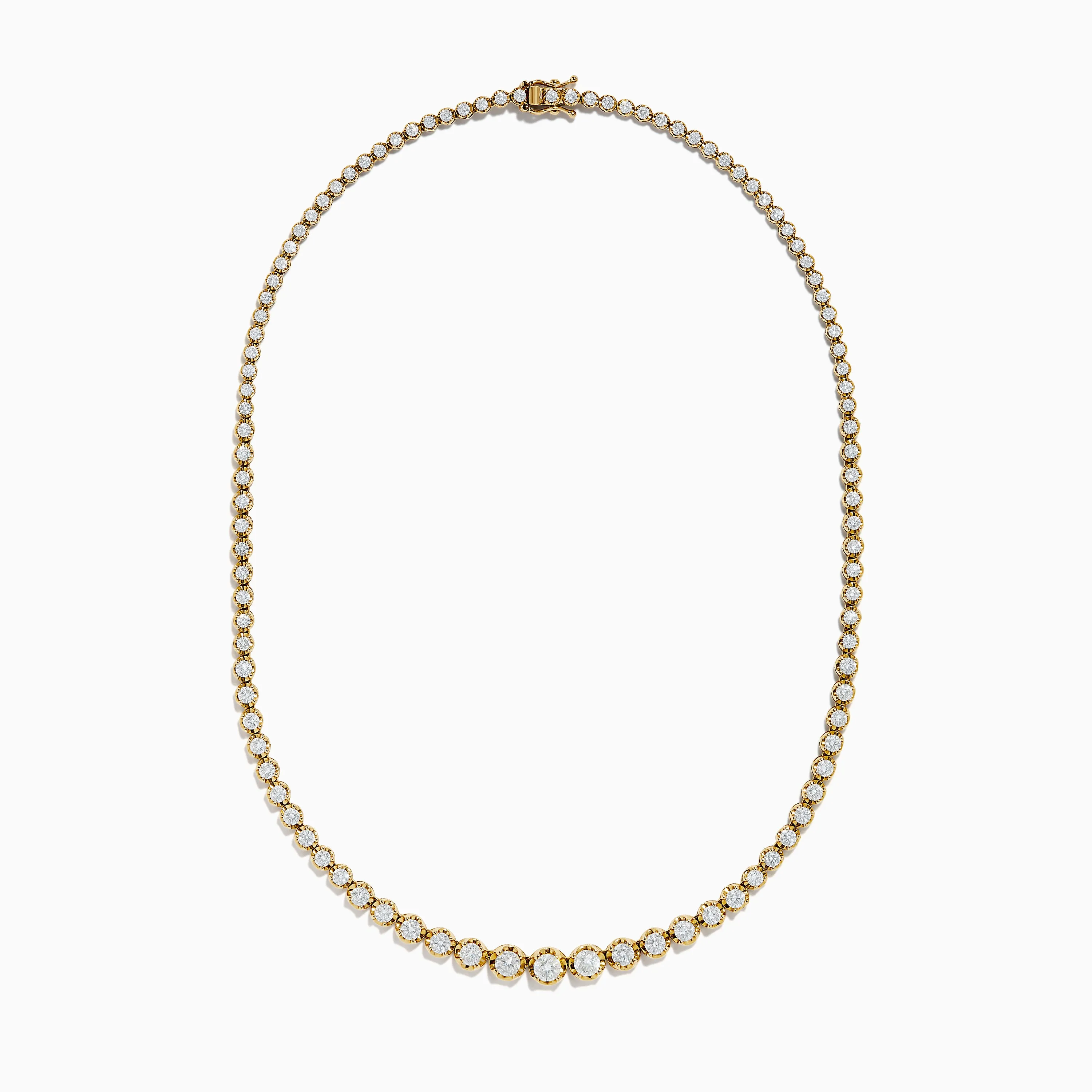14K Yellow Gold Miracle Set Diamond Graduated Tennis Necklace sold by Effy product image thumbnail 3
