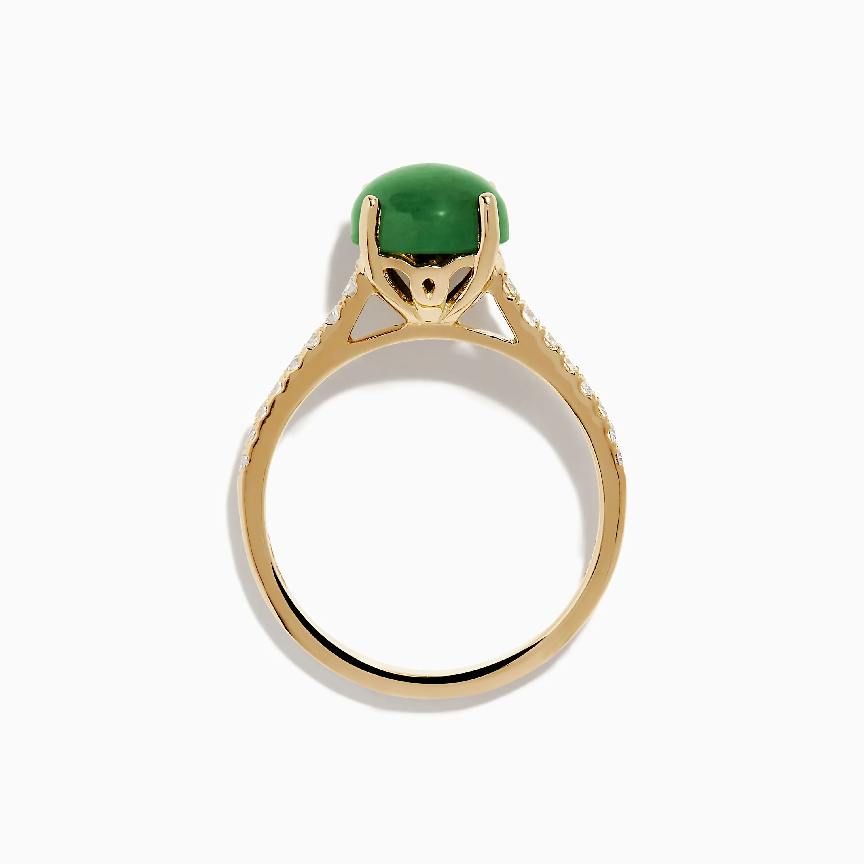 14K Yellow Gold Dyed Jade Ring Diamond Ring sold by Effy product image thumbnail 3