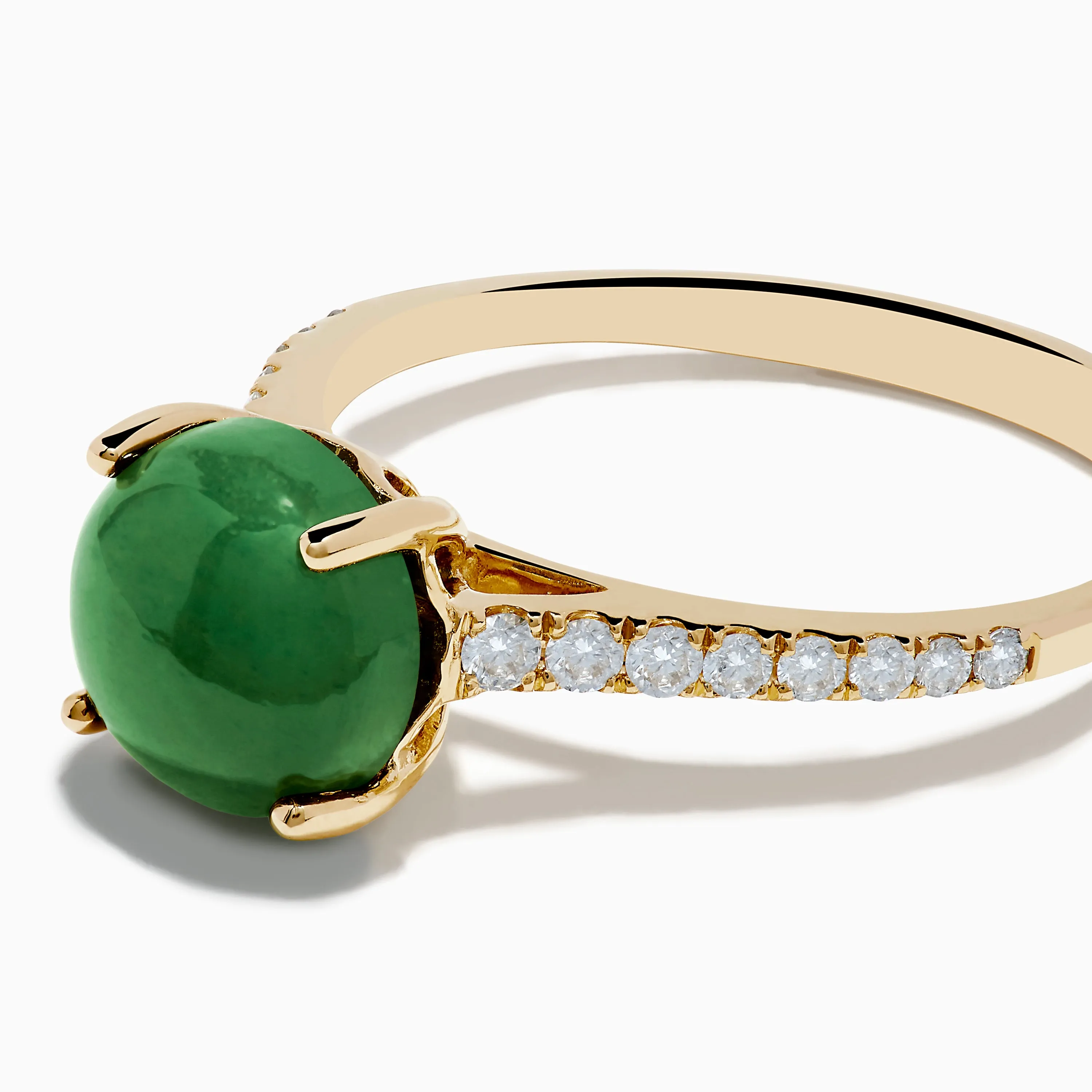 14K Yellow Gold Dyed Jade Ring Diamond Ring sold by Effy product image thumbnail 2