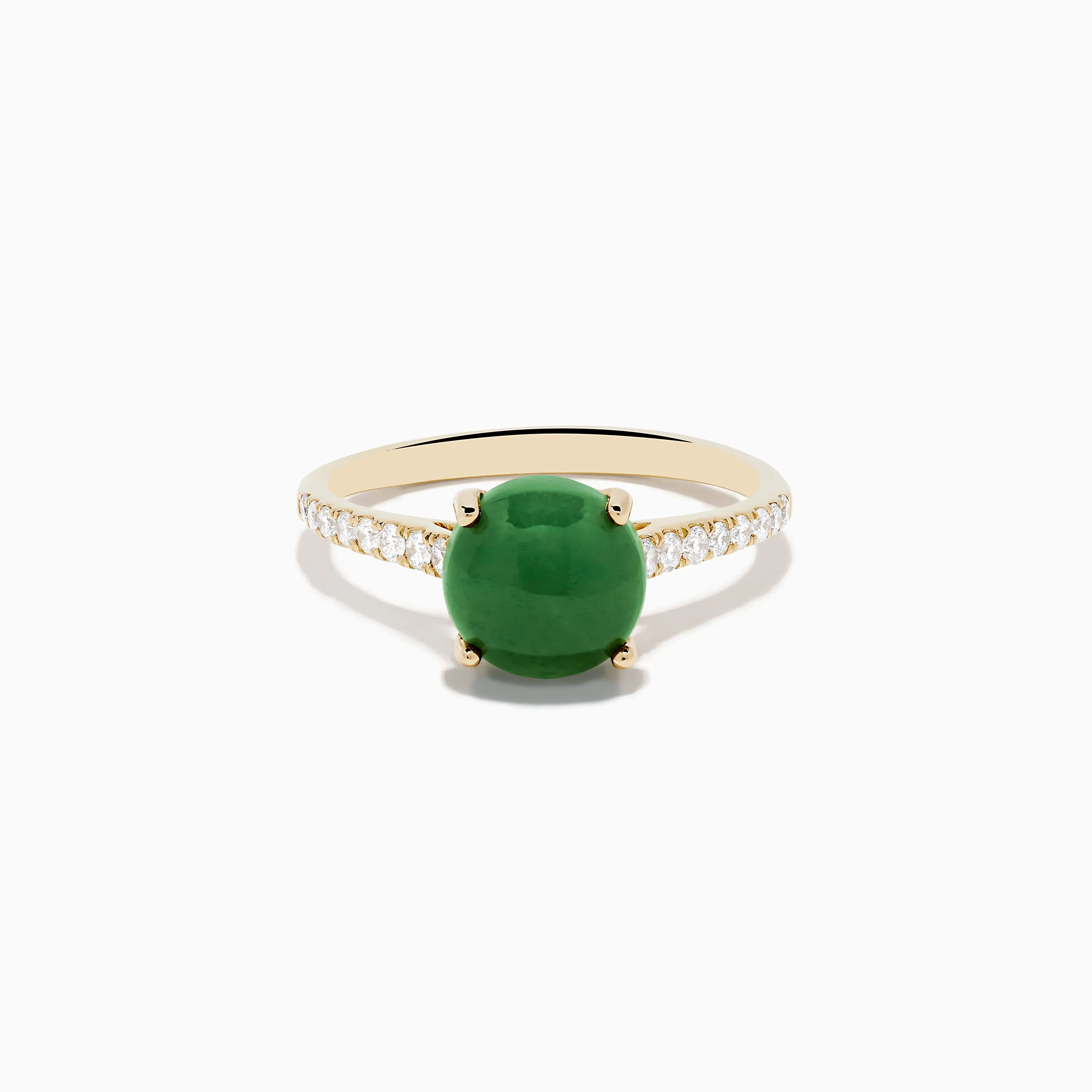 14K Yellow Gold Dyed Jade Ring Diamond Ring sold by Effy