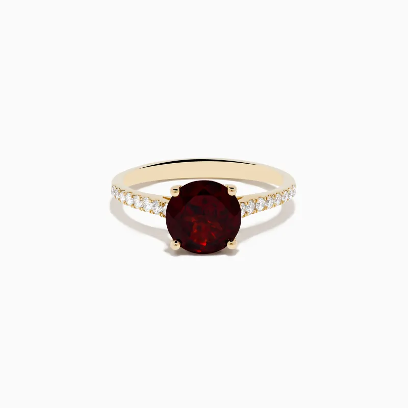 14K Yellow Gold Garnet and Diamond Ring sold by Effy
