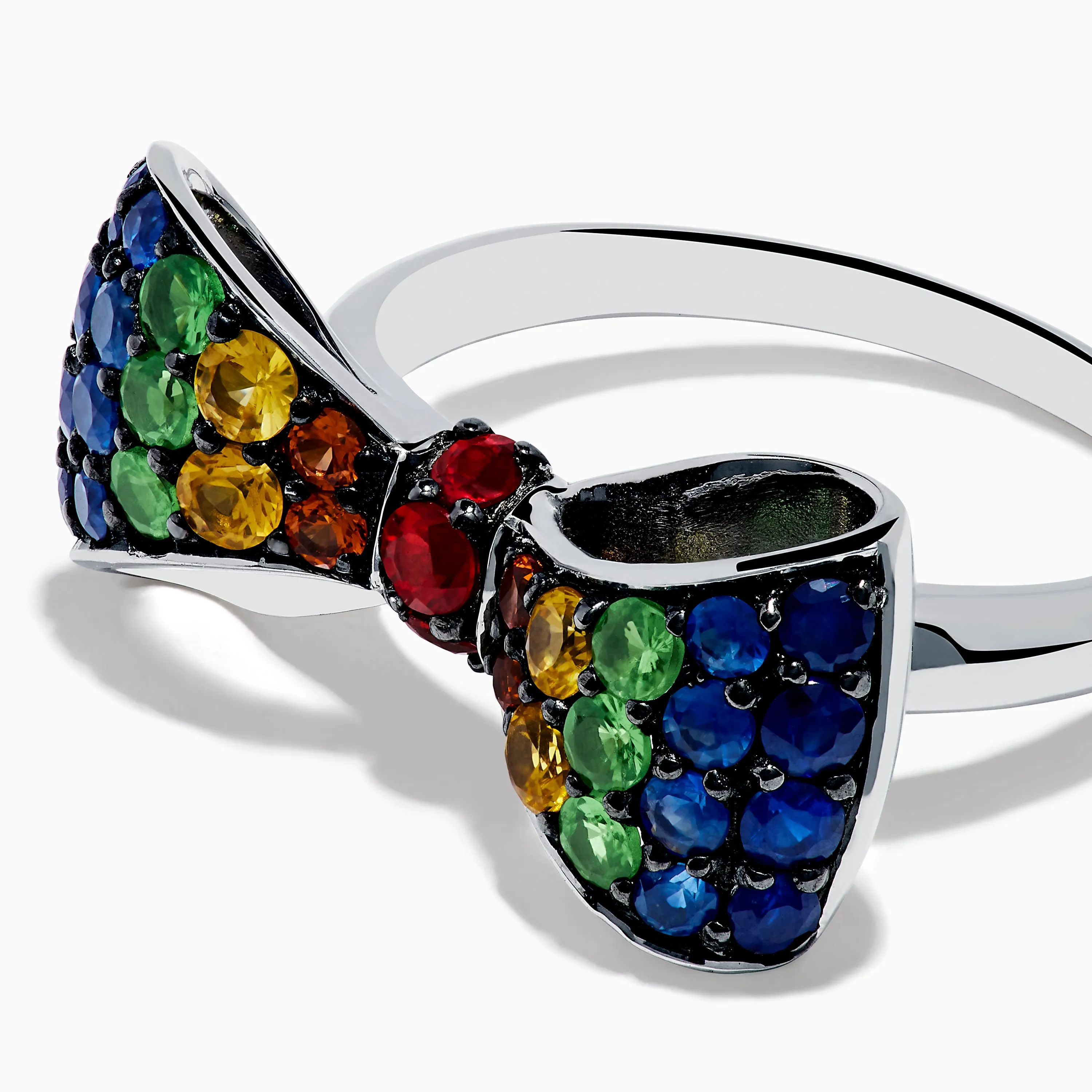 Safari 925 Sterling Silver Multi Color Sapphire Bow Ring sold by Effy product image thumbnail 2