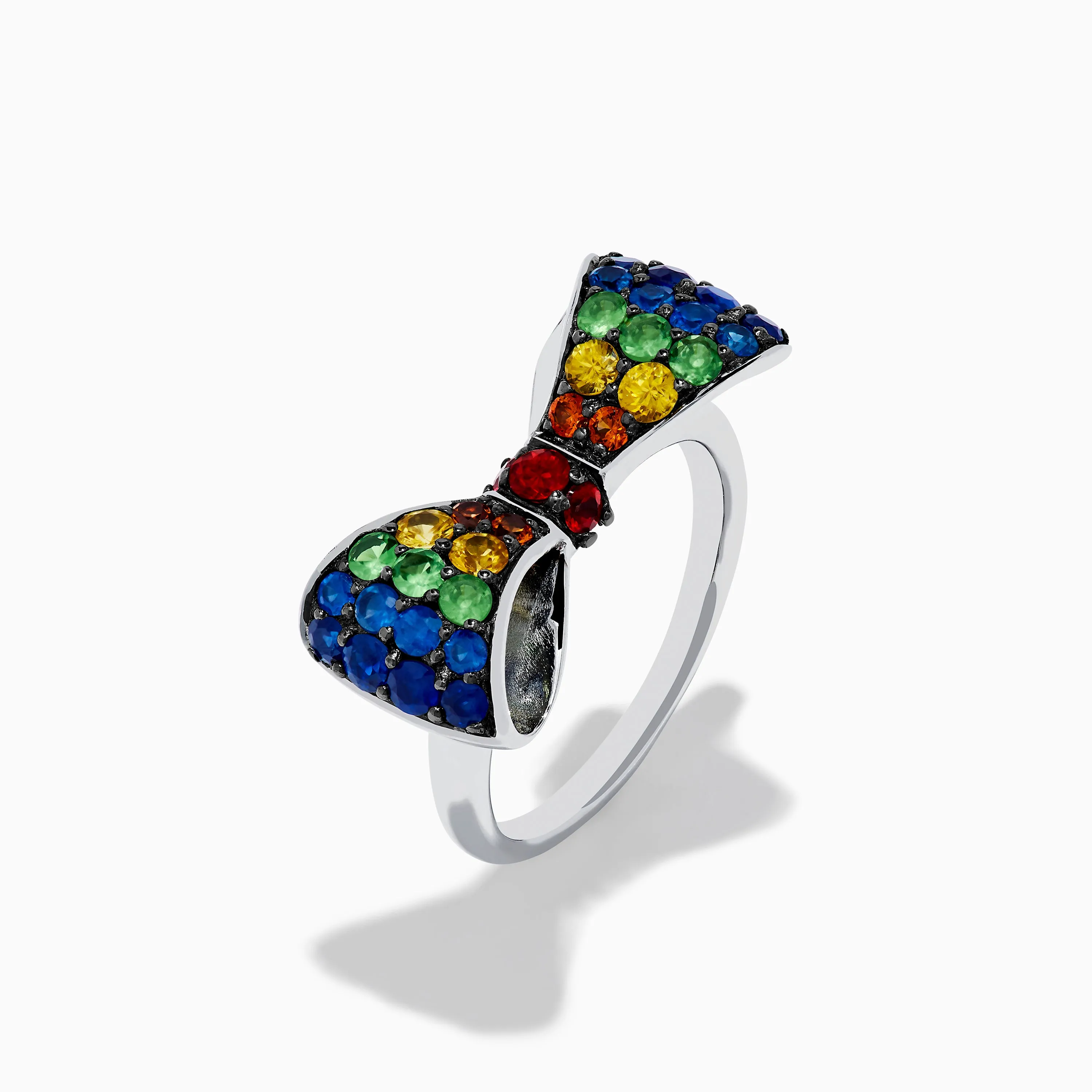 Safari 925 Sterling Silver Multi Color Sapphire Bow Ring sold by Effy product image thumbnail 4
