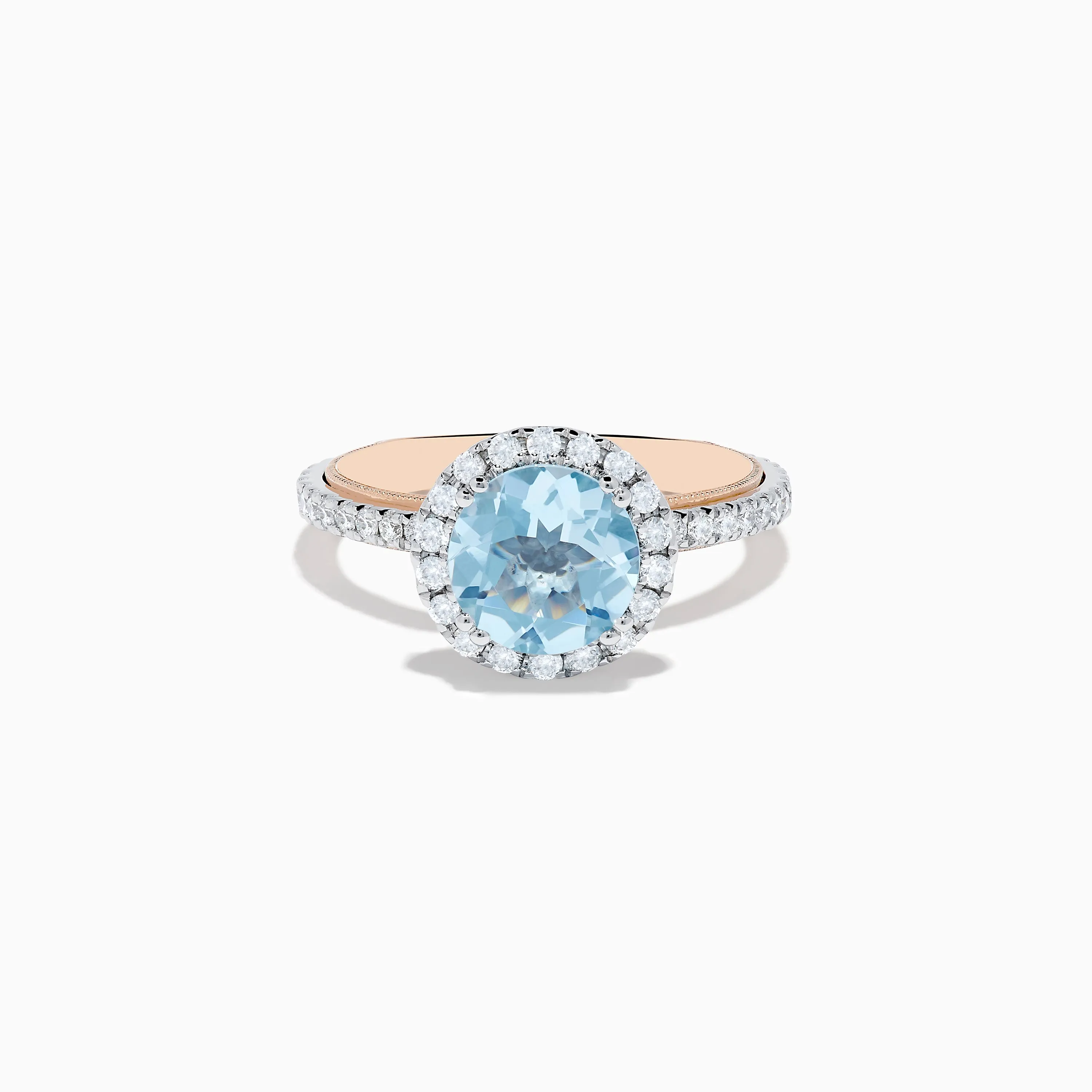 Aquarius 14K Rose and White Gold Aquamarine and Diamond Ring sold by Effy