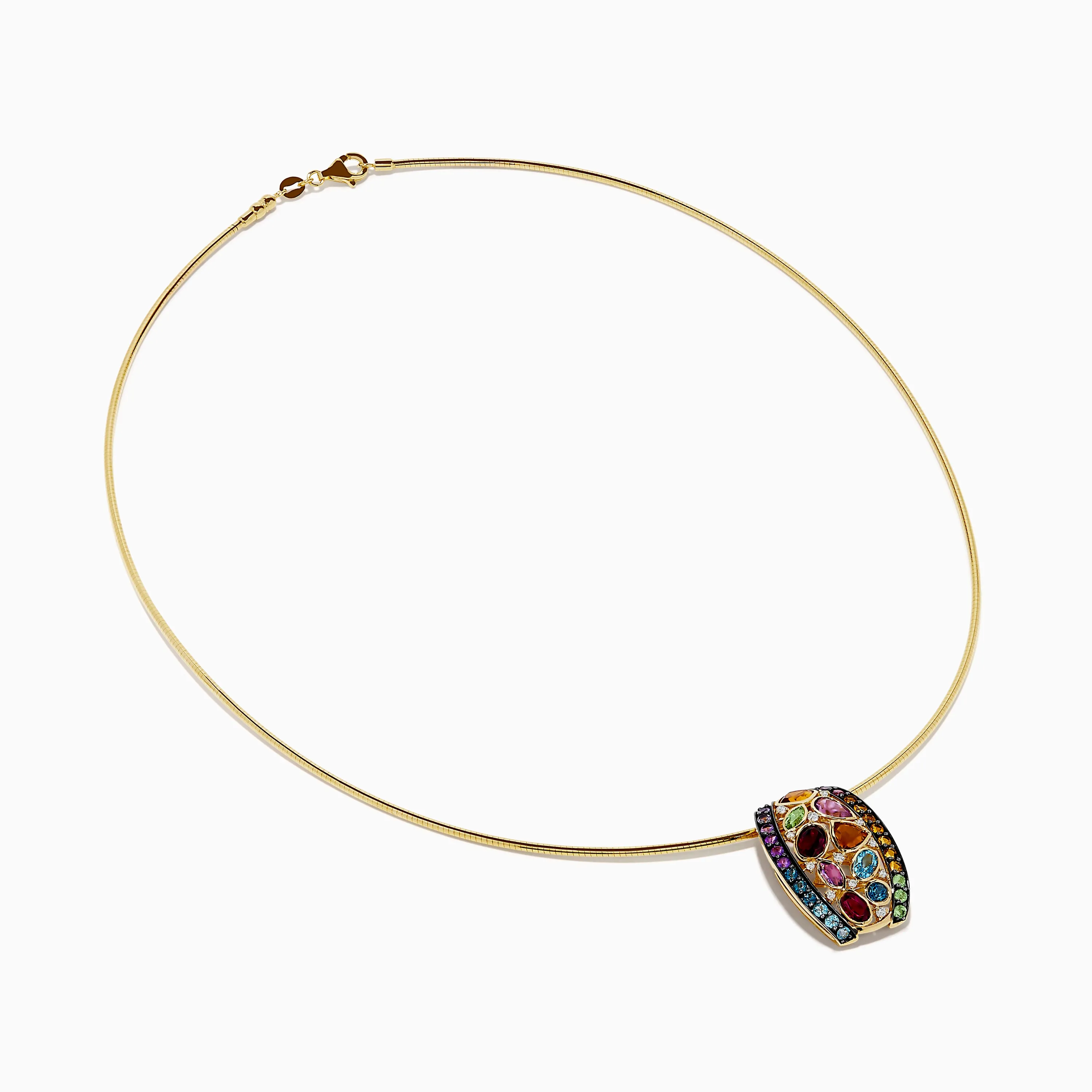 Mosaic 14K Yellow Gold Multi Color Gemstone and Diamond Pendant sold by Effy product image thumbnail 2