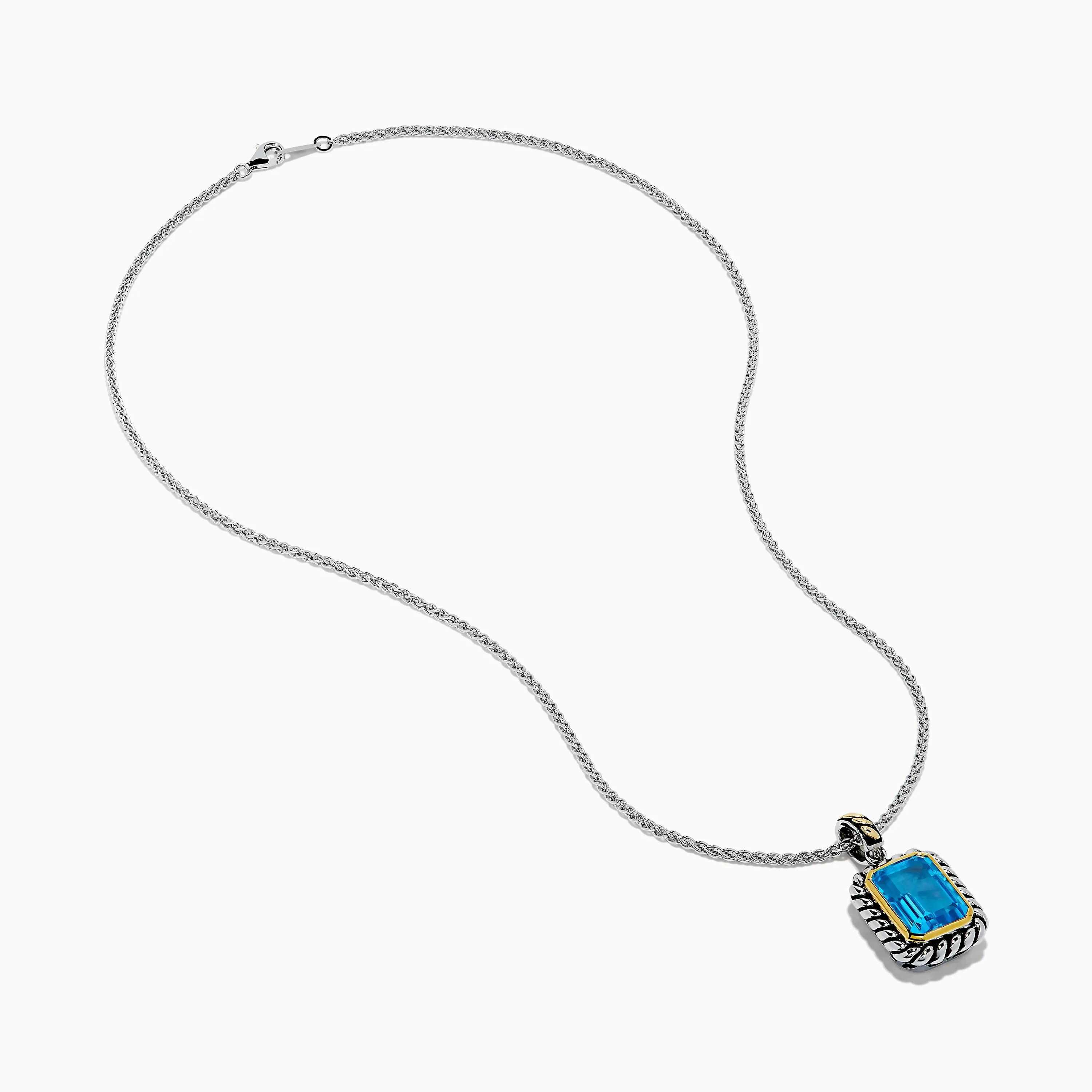 Ocean Bleu 925 Sterling Silver and 18K Yellow Gold Blue Topaz Pendant sold by Effy product image thumbnail 2